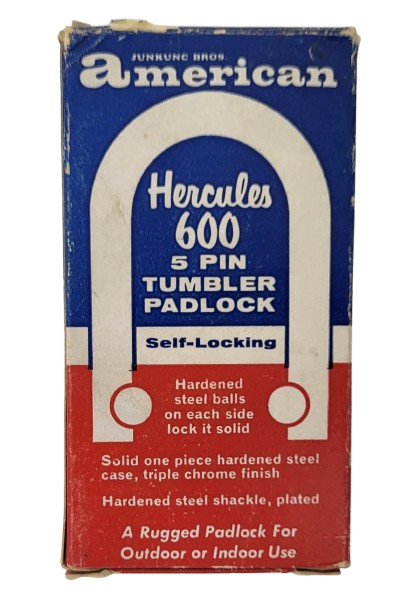 American Steel Ball Padlock 5 Pin Tumbler Series 600 Model 601