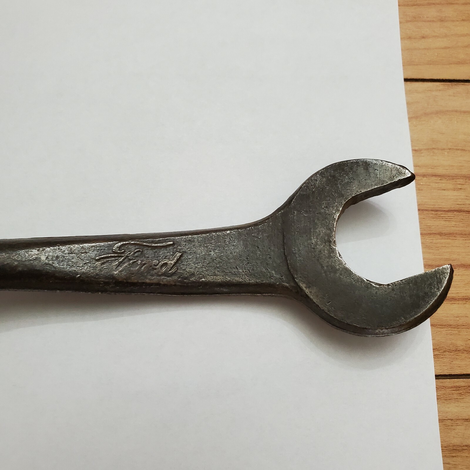 Vtg Ford Script Model T Combination Wrench T5893 15/16″ Plug X 5/8″ Socket Lug
