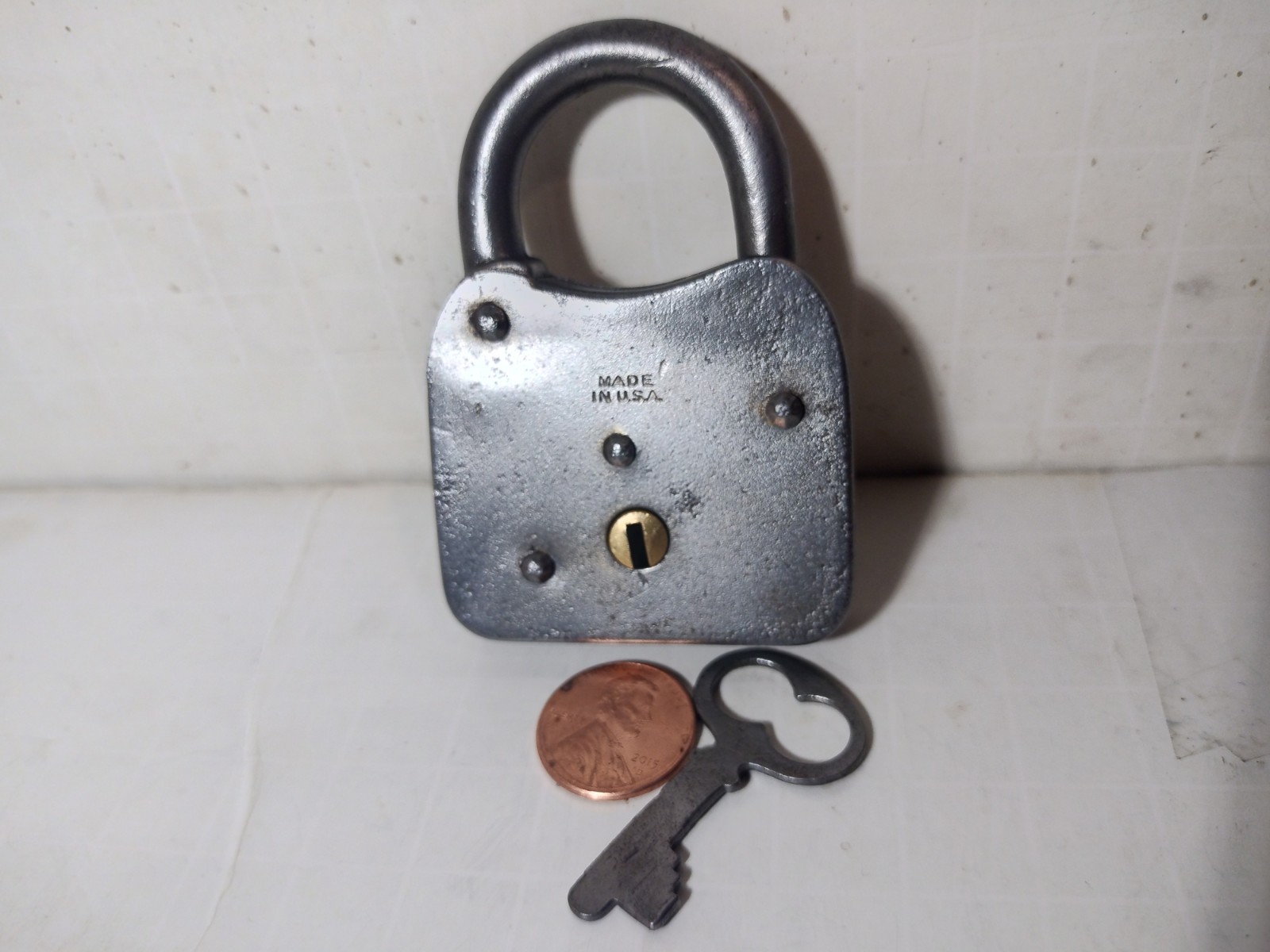 Antique Corbin Cabinet Lock Co Padlock w Key 1920-1950