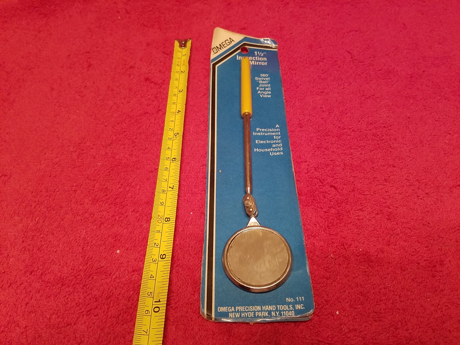 OMEGA 1 1/2″ INSPECTION MIRROR NO.111 NOS VTG USA