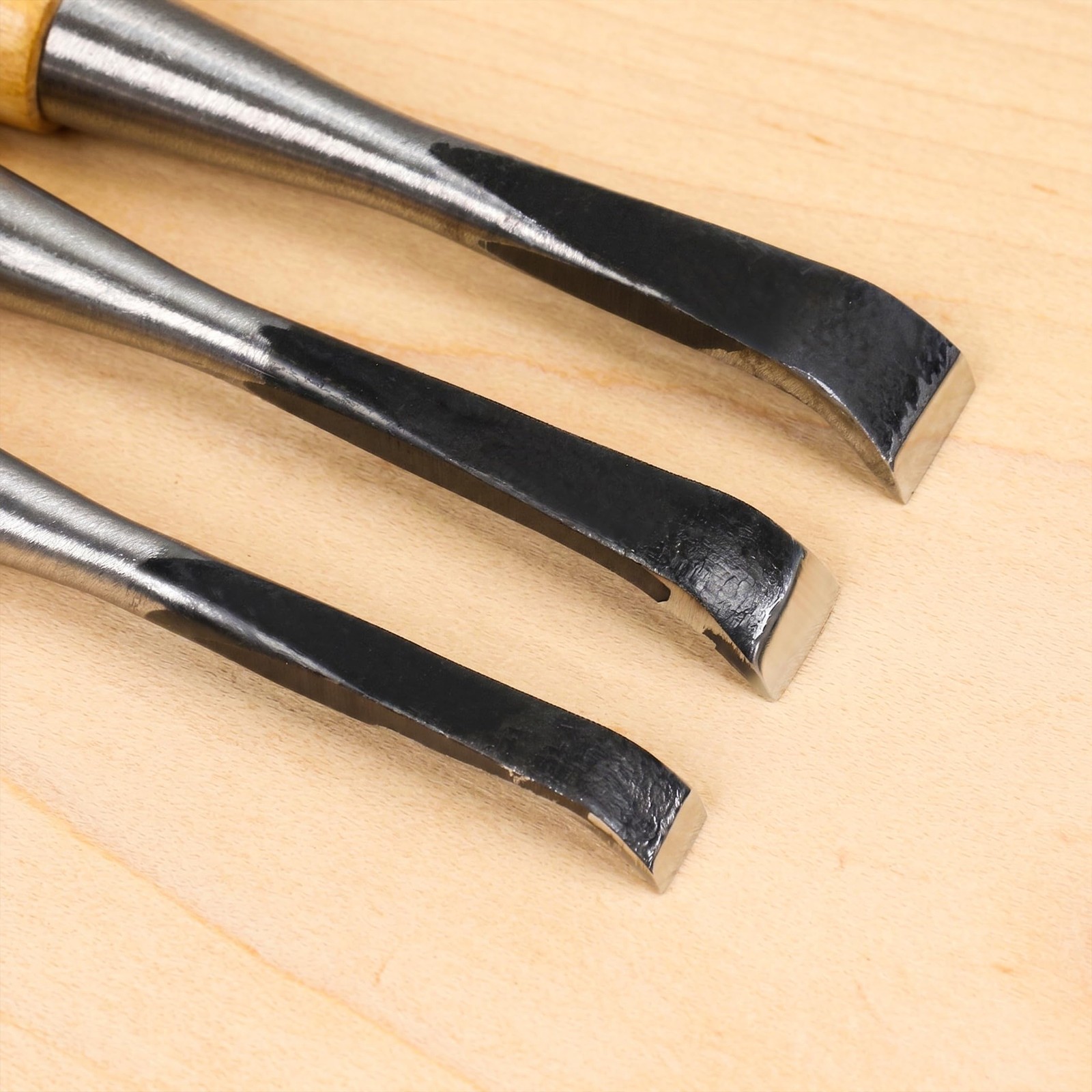 10/15/20mm Spoon Gouge Wood Carving Set 3pcs Carbon Steel Bent Vgouge For Diy Ar