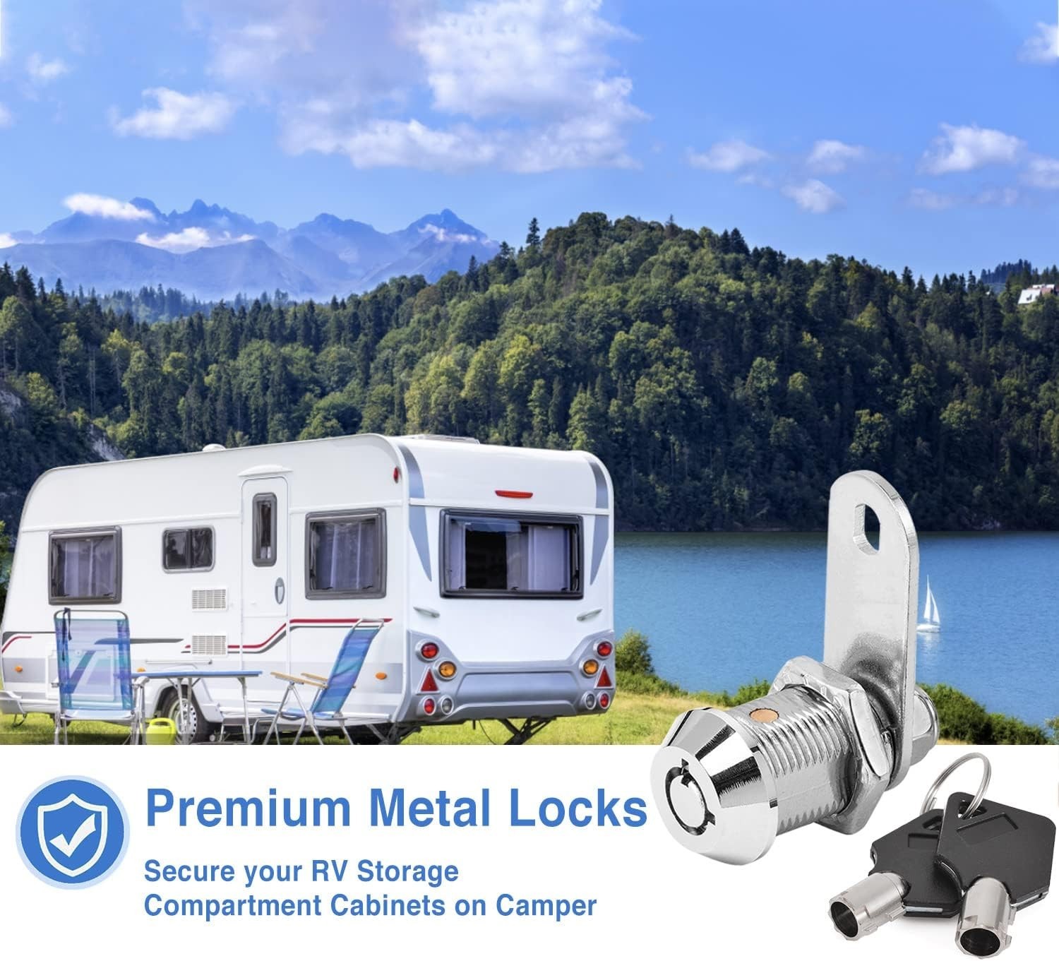 6-Pack 7/8′ RV Storage Locks Keyed Alike Camper Trailer Cabinet Locks