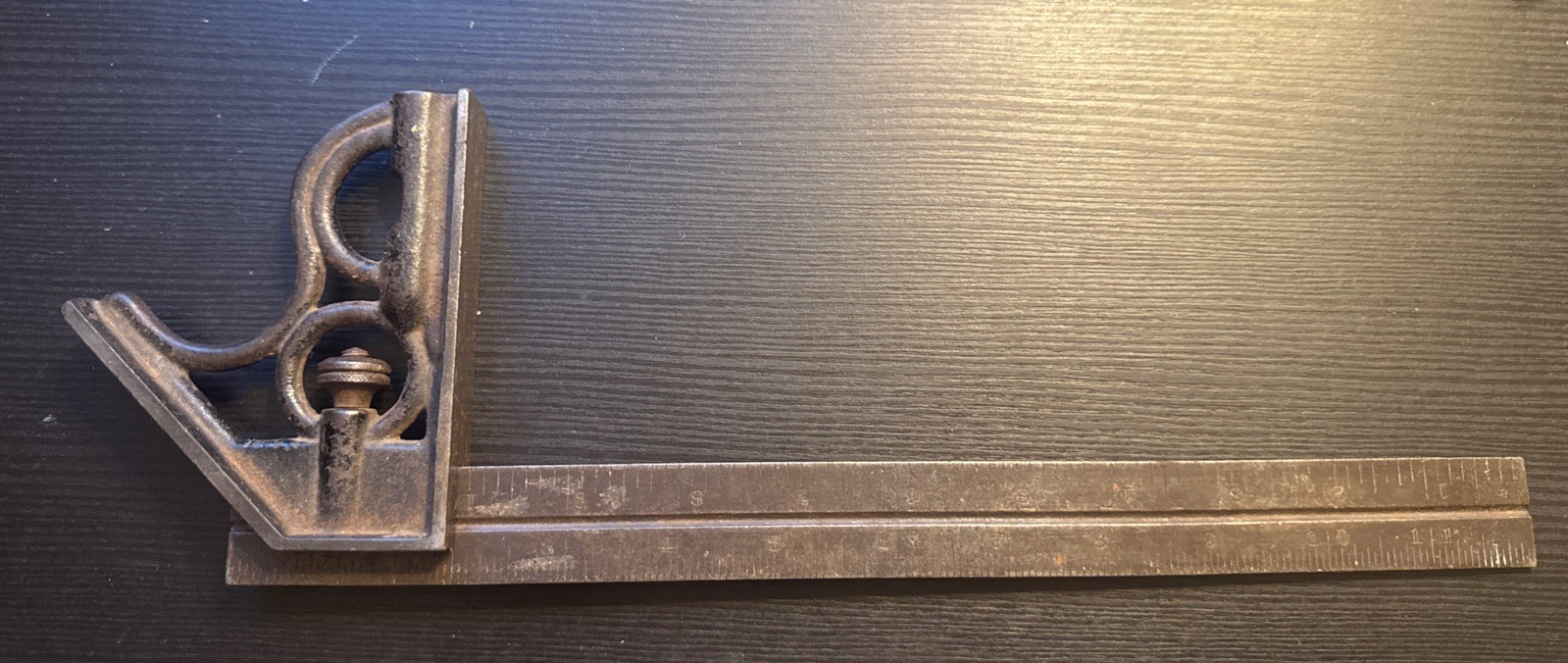 VINTAGE BATES MFG CO 12” INCH COMBINATION SQUARE WITH LEVEL ORANGE MASSACHUSETTS