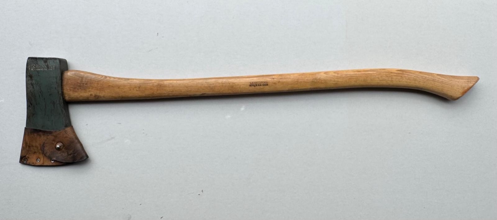 Vtg Craftsman 3.5lb Single Bit Axe Mann Edge Orig Paint & Handle Leath Sheath