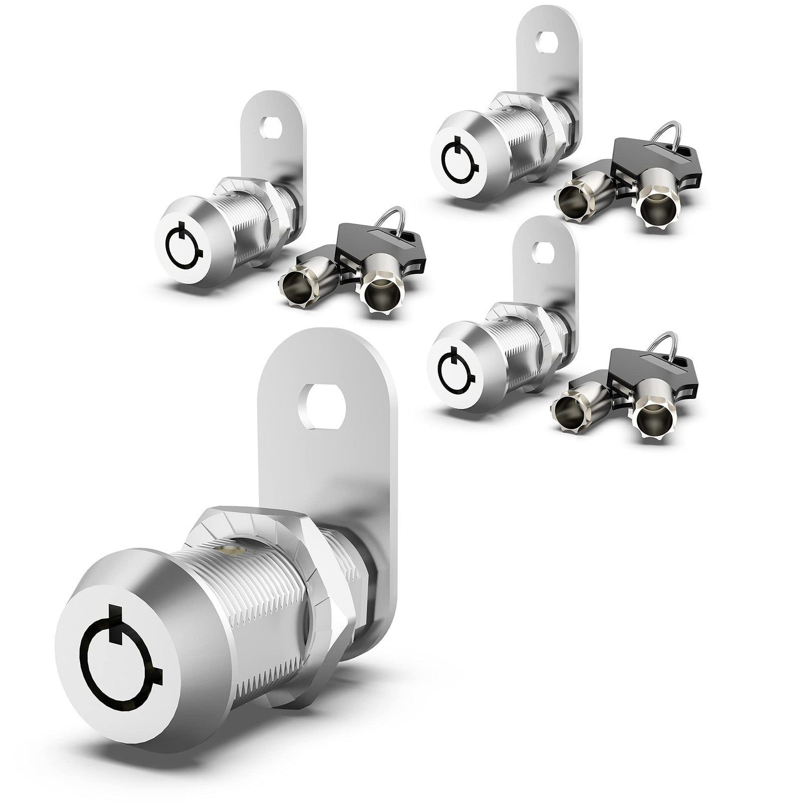 3 Pack Cabinet Locks with Key, 1-1/8″ Cam Lock Keyed Alike, RV Locks for Storage