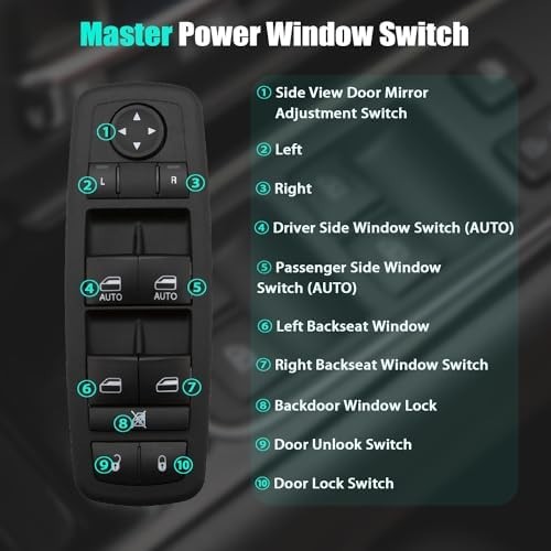 Master Power Window Control Switch for 2009-2012 Dodge Ram 1500 2500 3500 Cre…