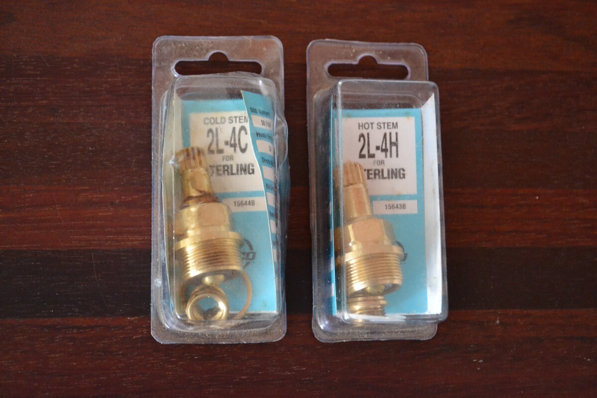 Danco 2L-4H Hot Cold Stems Sterling Faucet Valve 15643B 15644B NOS 2pcs
