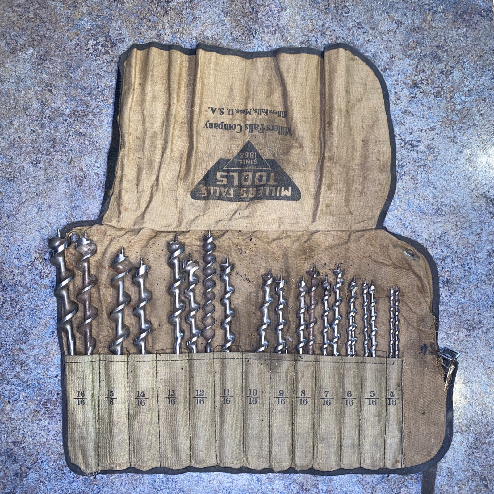 Vtg bit brace hand drill auger bit set Zenith In Irwin Case