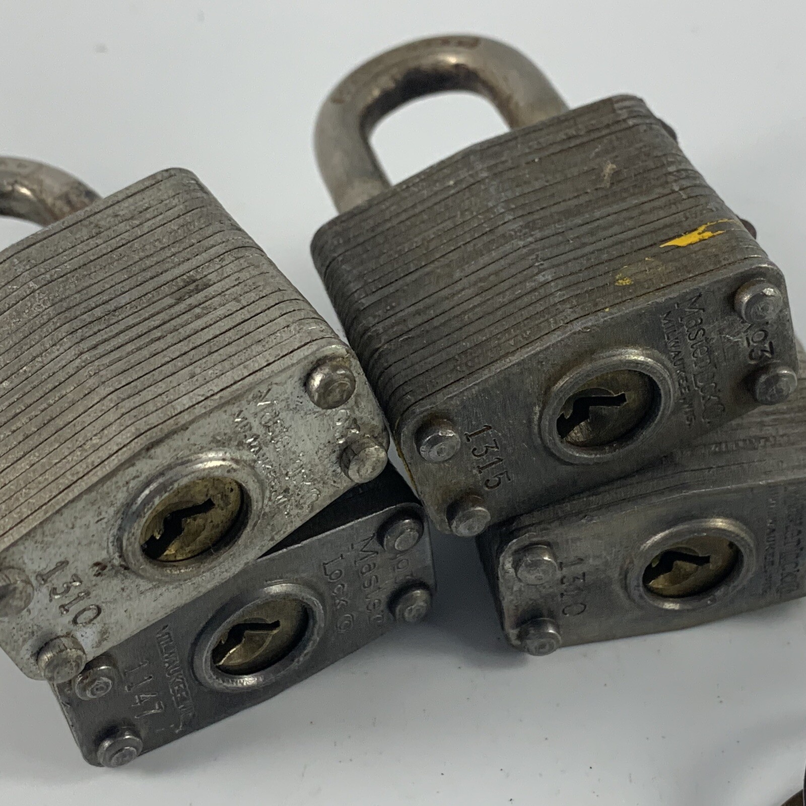 Lot Of 4 Vintage No. 3 Master Locks With 1 Key That Opens All 4