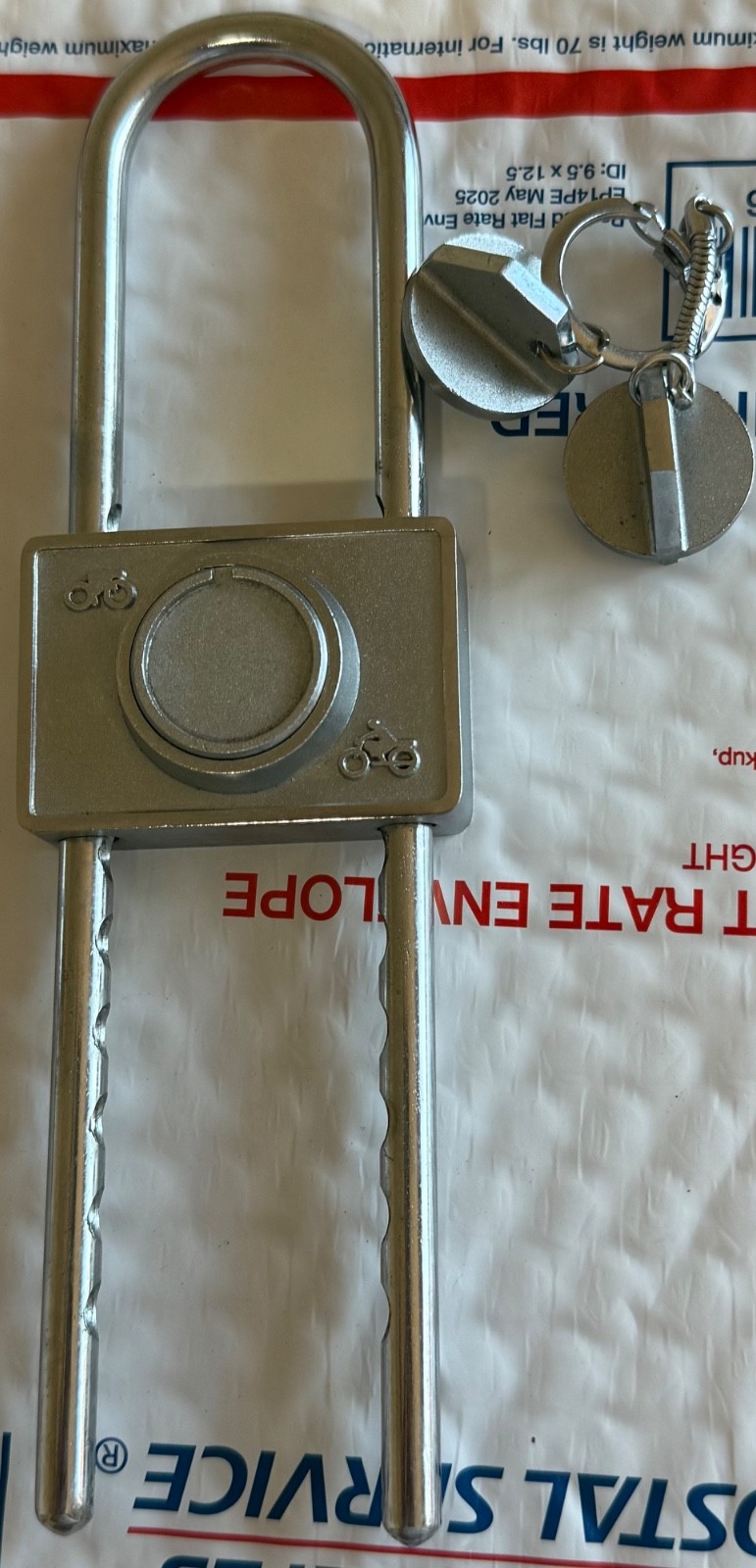 VINTAGE 1970’s JET MAGNETIC PAD LOCK W/ HOOK ADJUSTABLE / BICYCLE LOCK RARE_