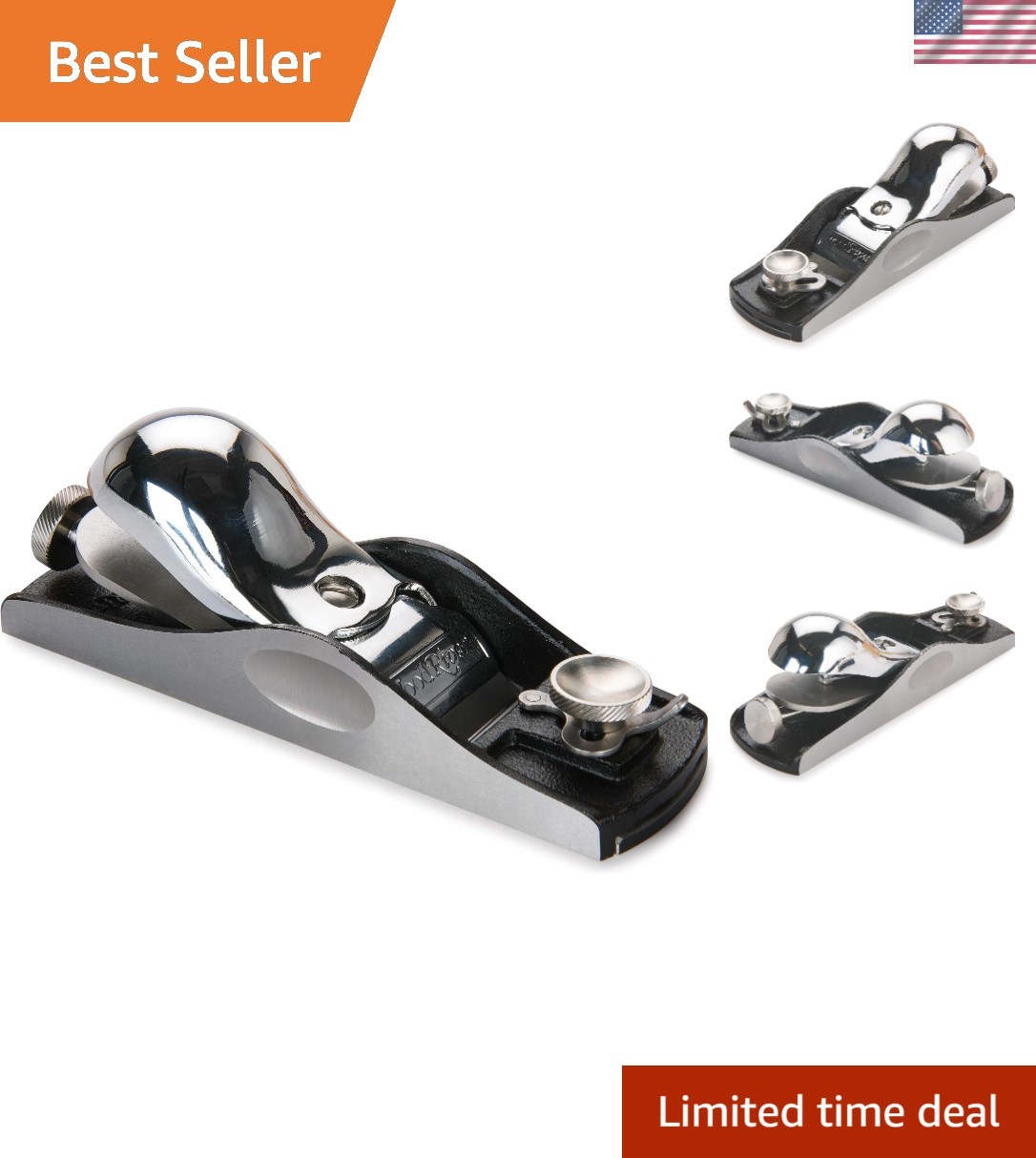 Classic Cast Iron Low Angle Block Plane – High Carbon Steel Blade Included