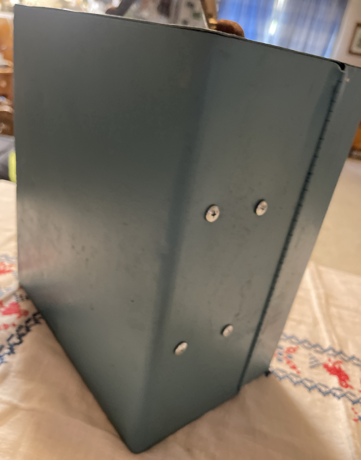 Vintage Large Stanley Metal Box First Aid Set Up Painted With Rustic Hardware