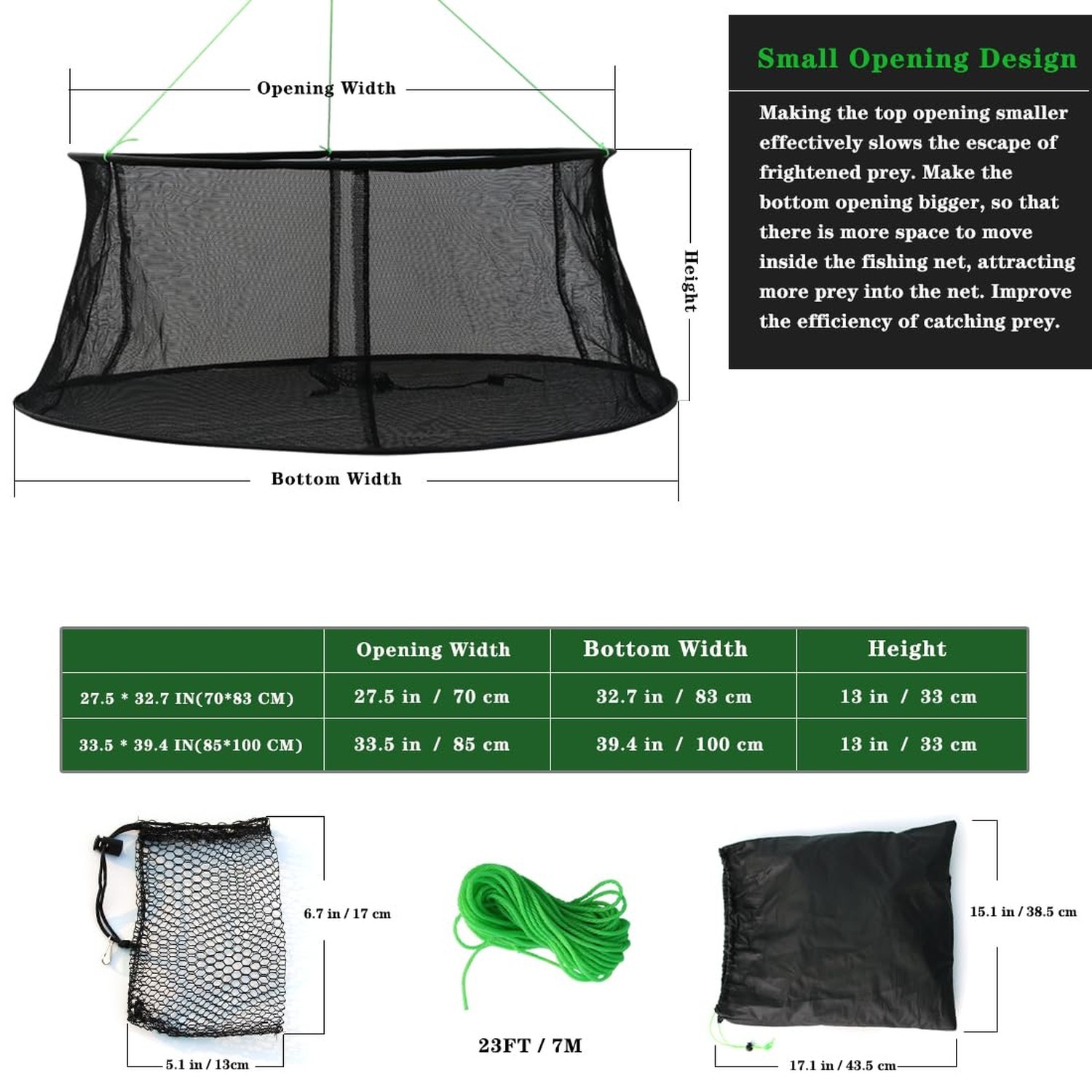Drasry Fishing Net Trap for Bait Minnow Shrimp Crayfish Foldable Fish Crawdad…