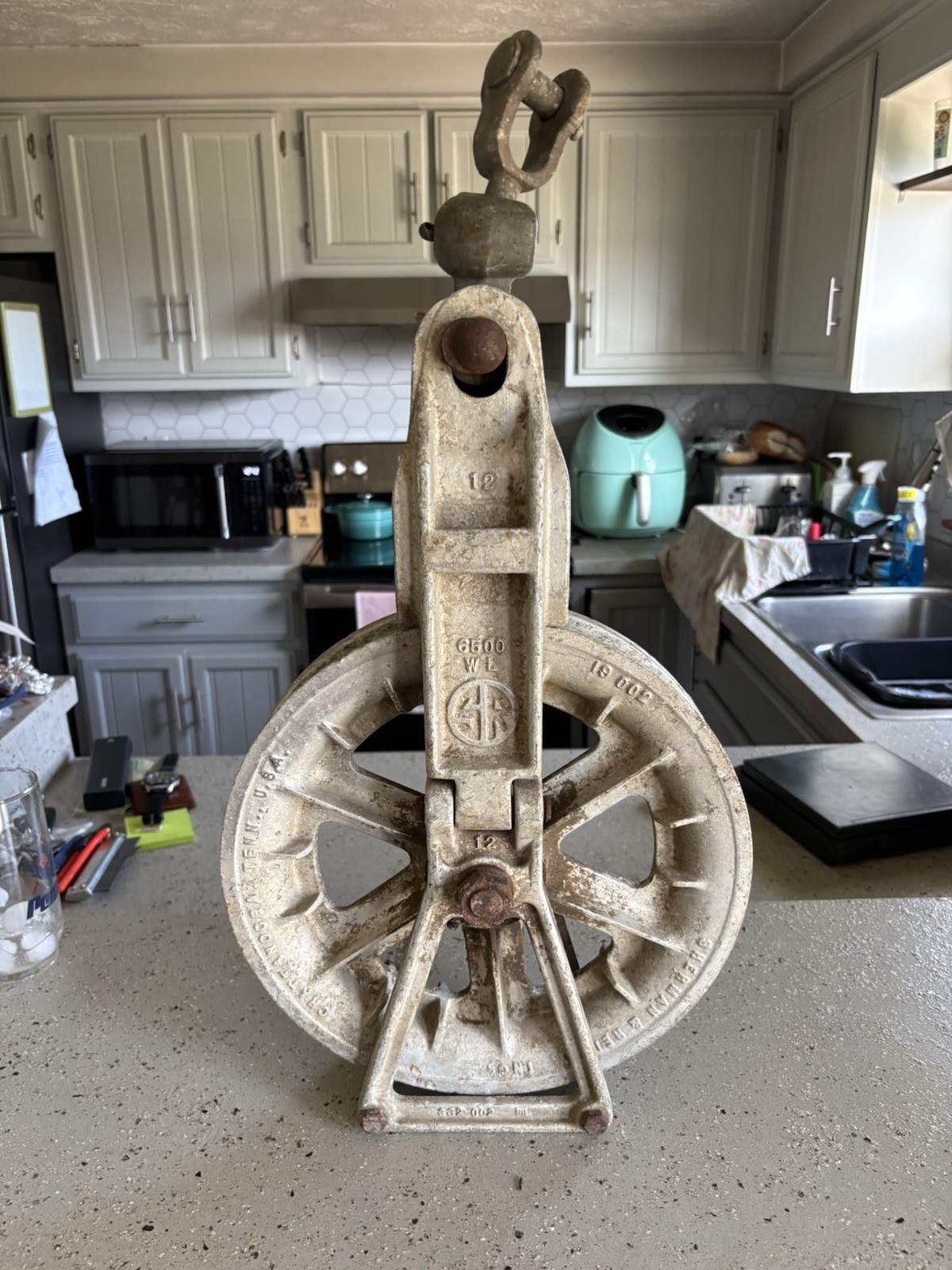 Vintage 12” Aluminum Transmission Block Wire Puller-SHERMAN & REILLY INC-Tenn!
