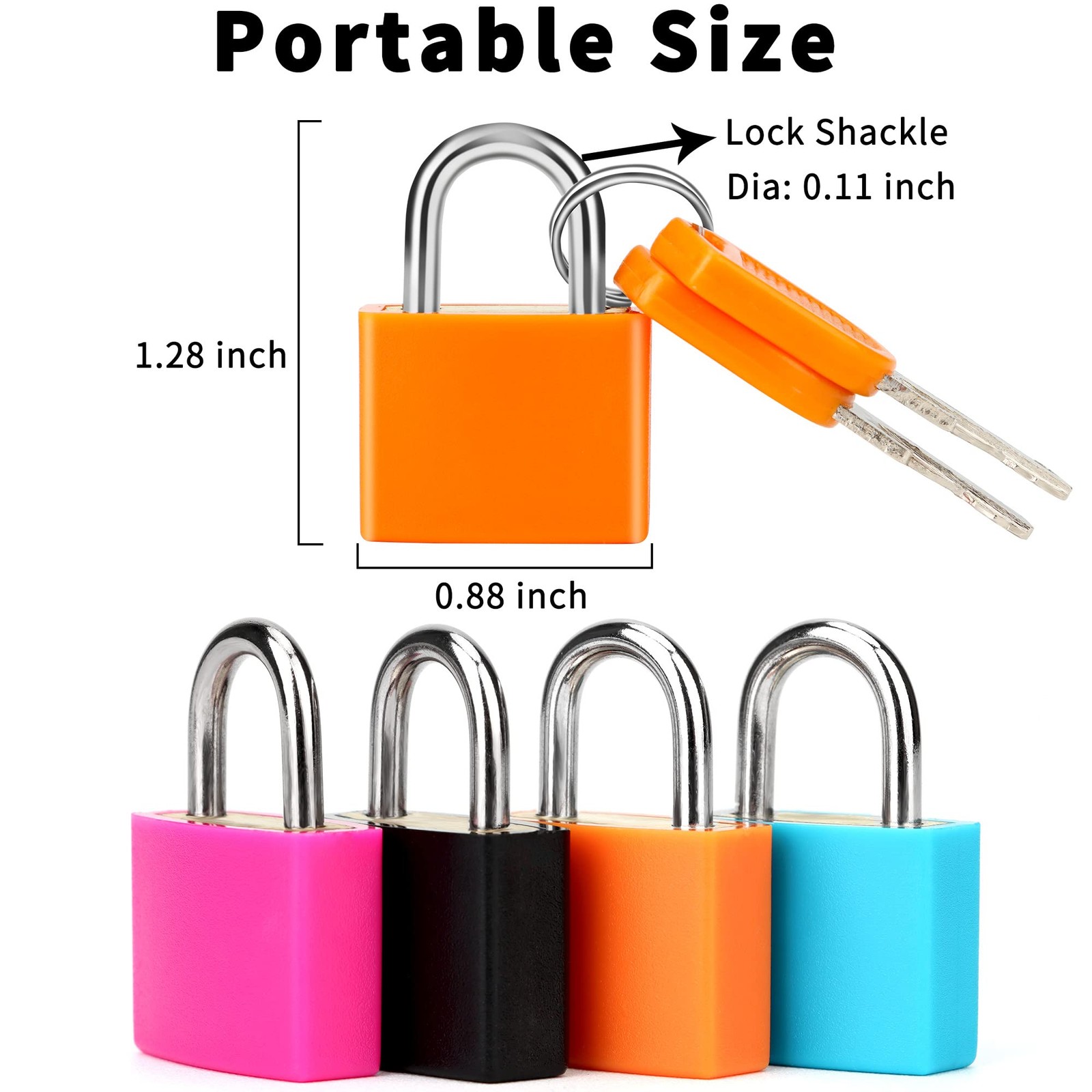 4 Pcs Suitcase Locks with Keys Multicolor Mini Keyed Padlock Metal Padlock Lu…