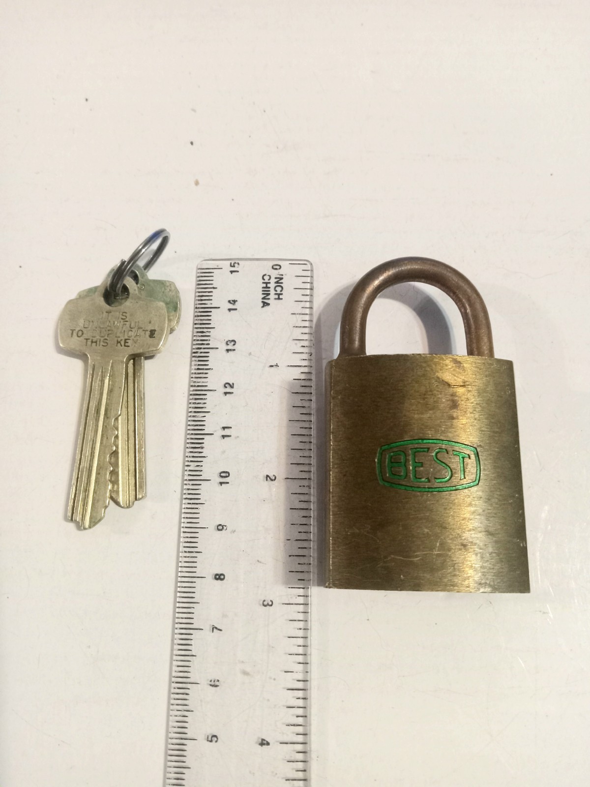 Vintage Brass Best USA Pad Lock with 2 Working Keys Tested