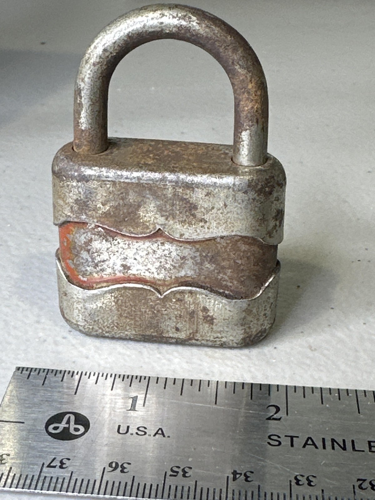 Antique Padlock Iron Key Lock Rustic Steampunk Decor Collectible