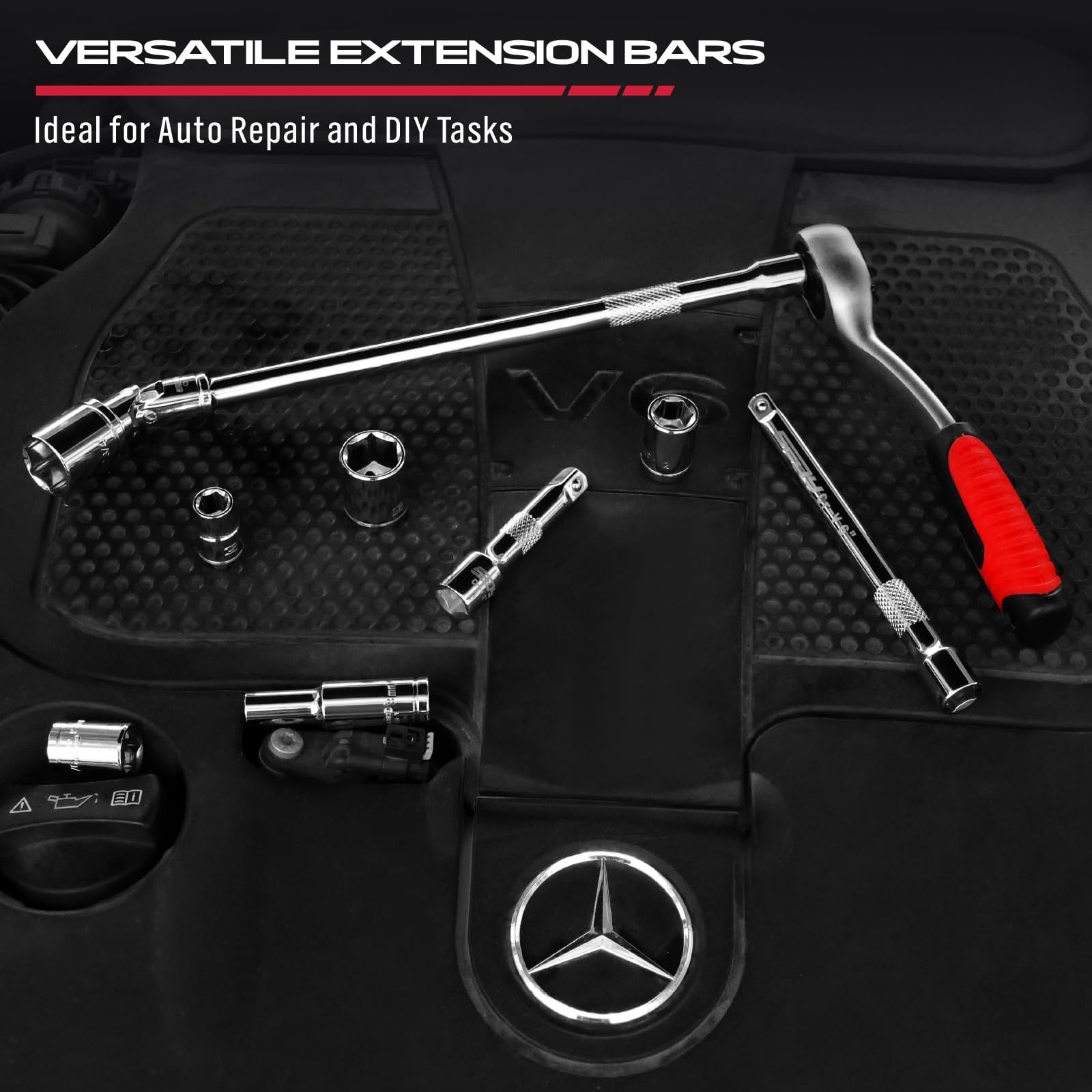 4 Piece 3/8 Drive Socket Extension Bar Set Professional Socket Extension Set