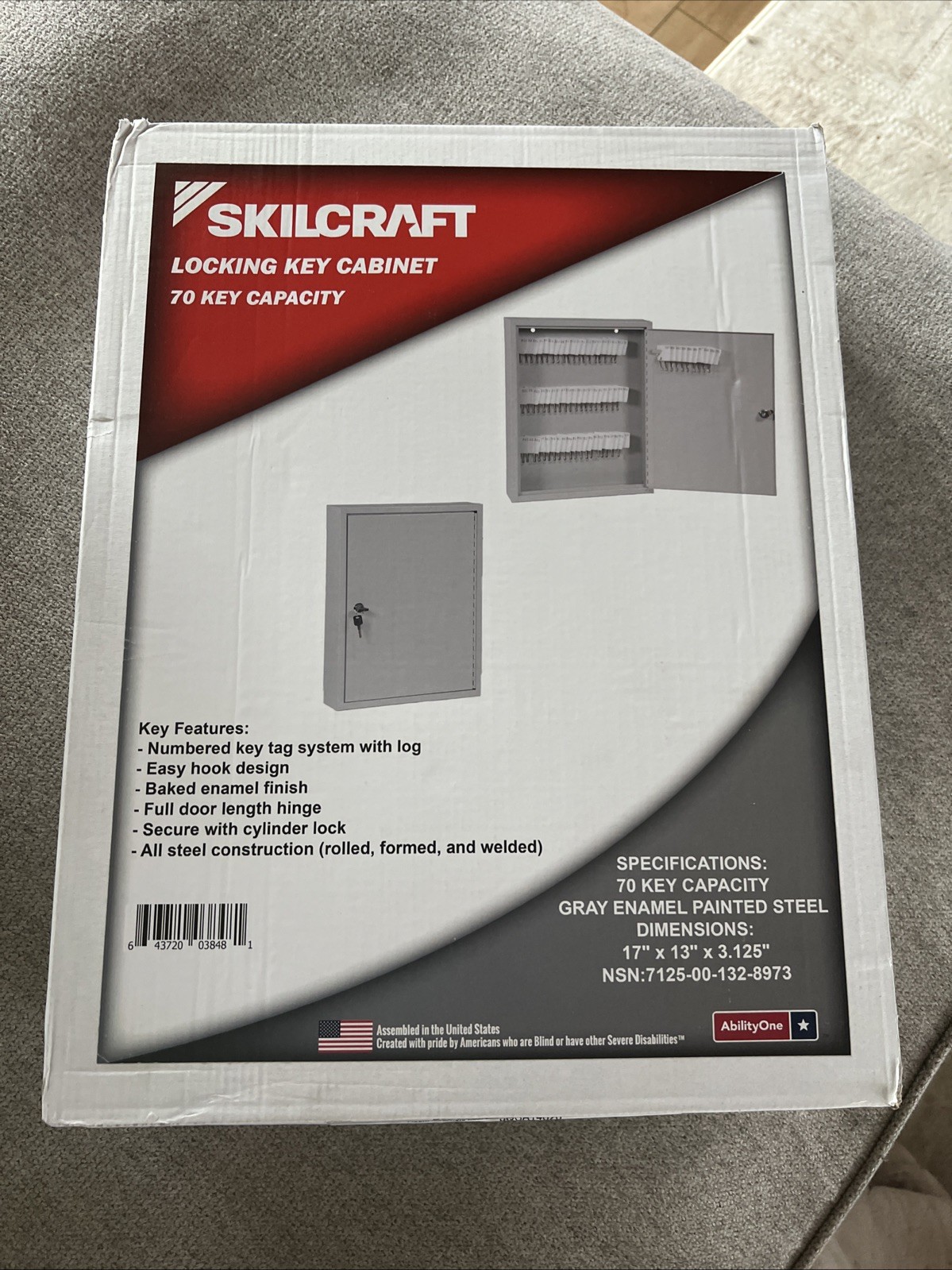 Skilcraft Locking Key Cabinet That Hold 70 Keys. Brand New In Box. Made In USA