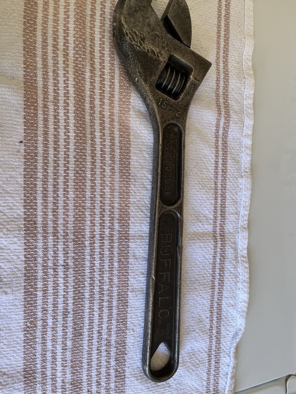Vintage Barcalo Buffalo N.Y. Drop Forged Adjustable Wrench 15”-2 Made In USA