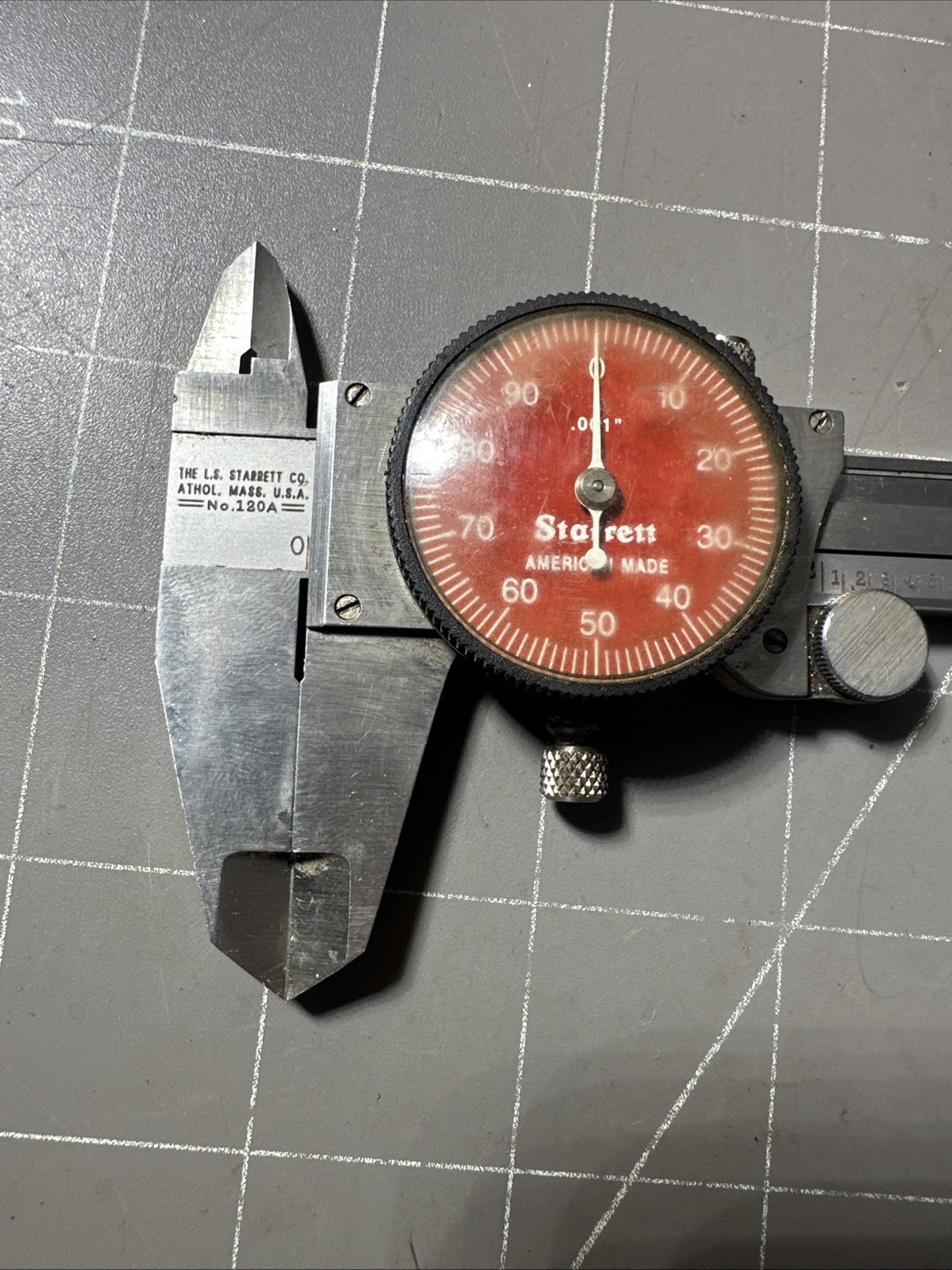 Starrett No 120A 6 Inch Red Face Dial Calipers Made In USA With Box