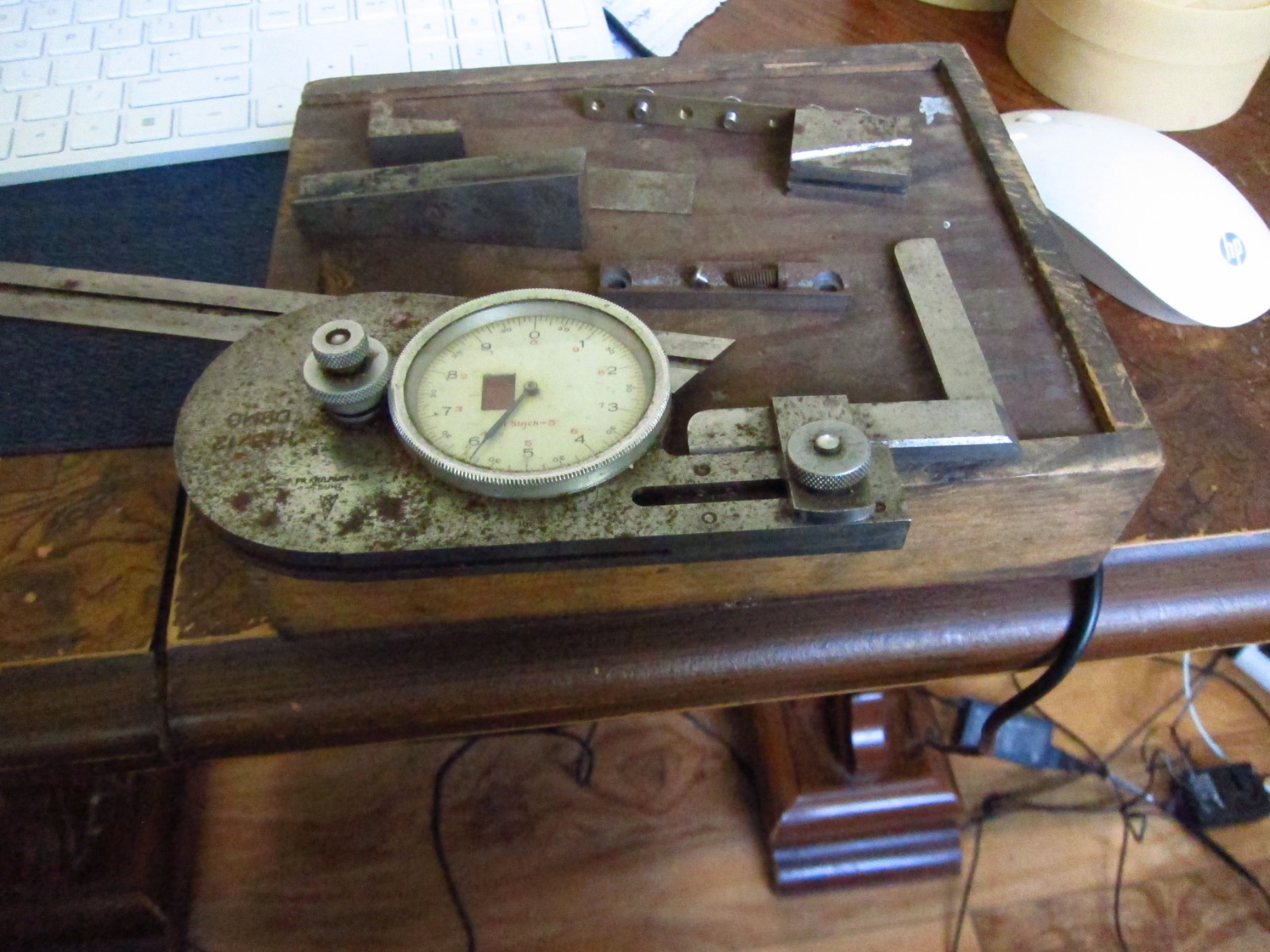 Vintage Keilpart Angle Gauge Tool & Wooden Case