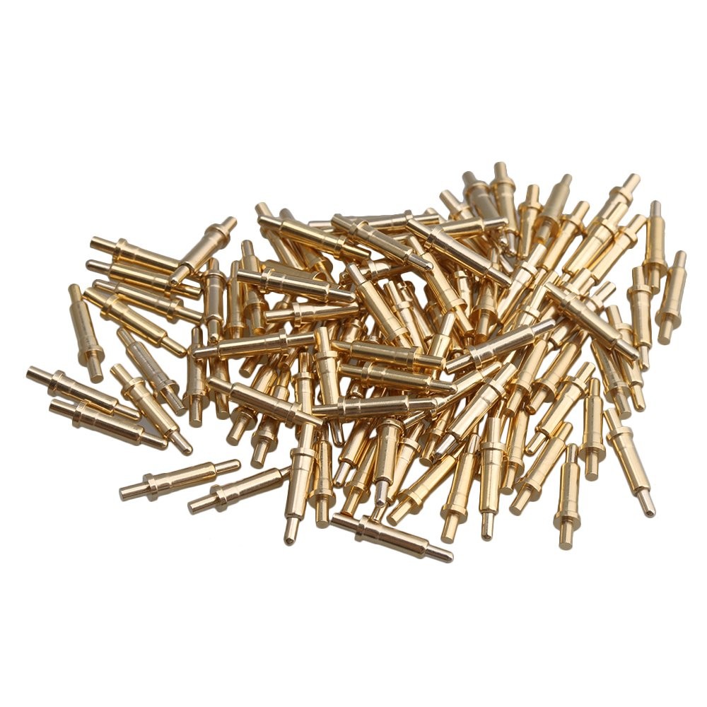 100 PCS Gold Plated Spring Loaded Probe Thimble Pogo Pin 2mm Pin Connectors