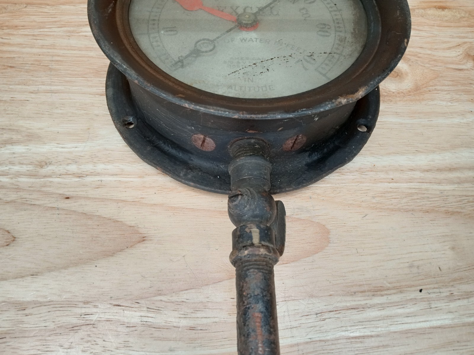 VINTAGE Excell STEAM PUNK Bourdon VACUUM American GAUGE BOSTON 4 in.
