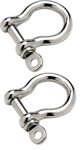 Two Marine Grade Stainless Steel Bow Shackles 1/8″