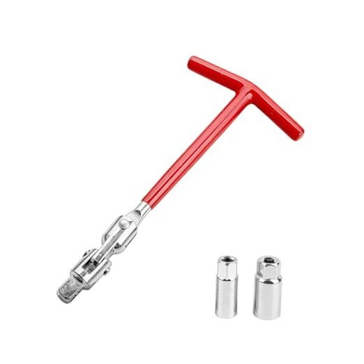 Car Spark Plug Socket Wrench Set, 16mm (5/8″) & 21mm (13/16″) T-Shaped Anti