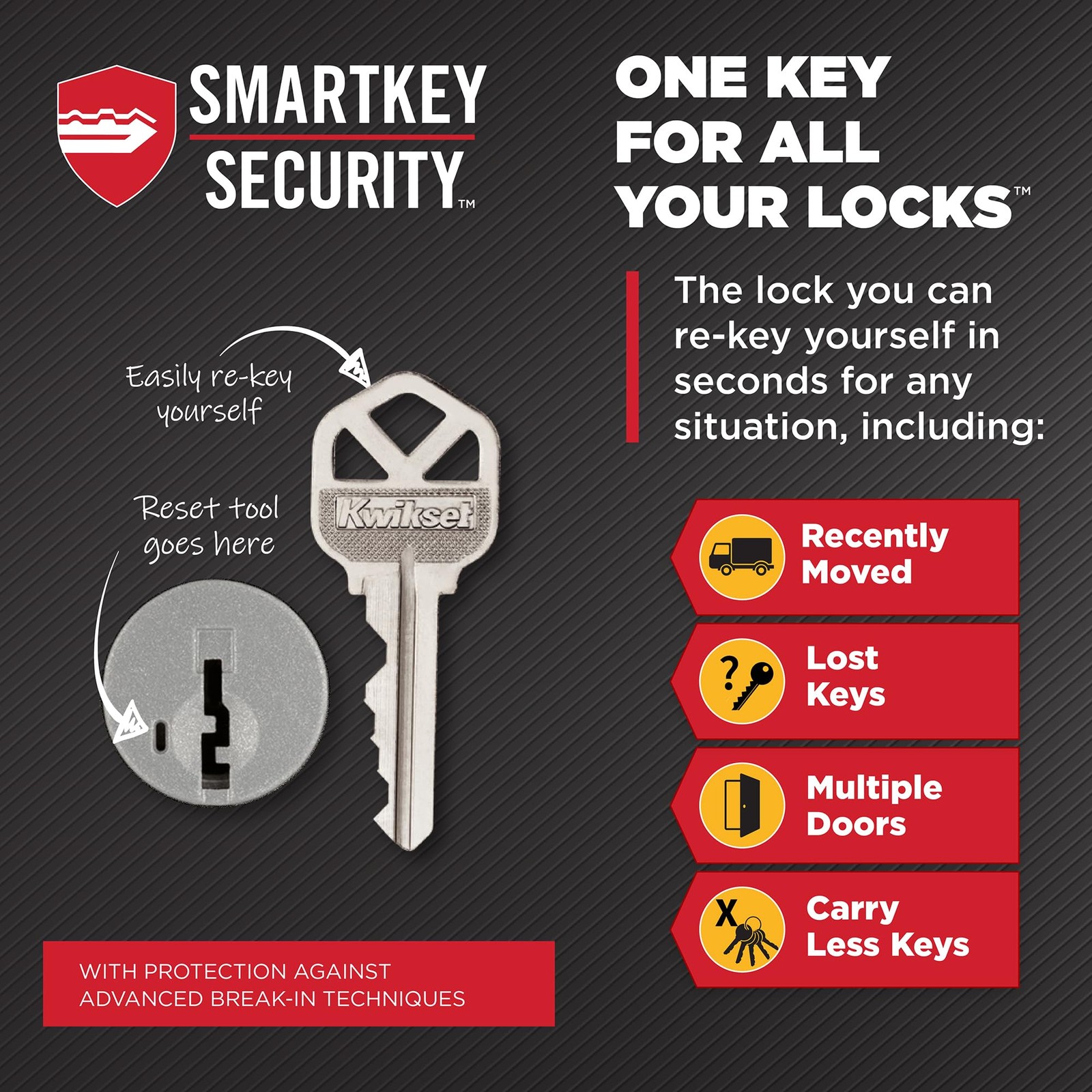 Kwikset Singapore Entry Door Handle with Lock and Key, 1 Pack, Satin Brass