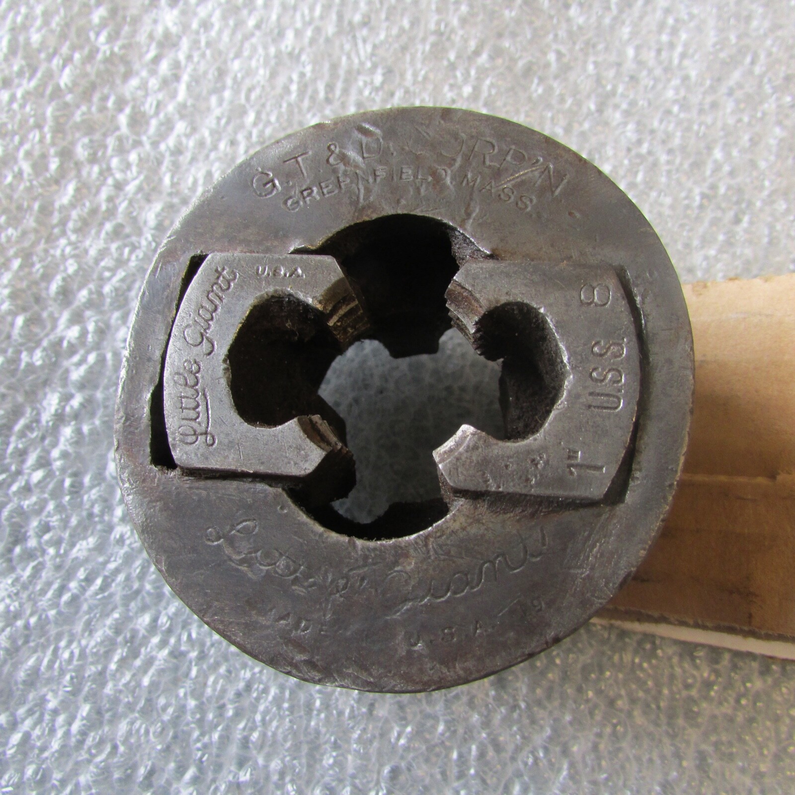 GTD, Greenfield 1″-8 die, Little Giant, 2-11/16″ diameter