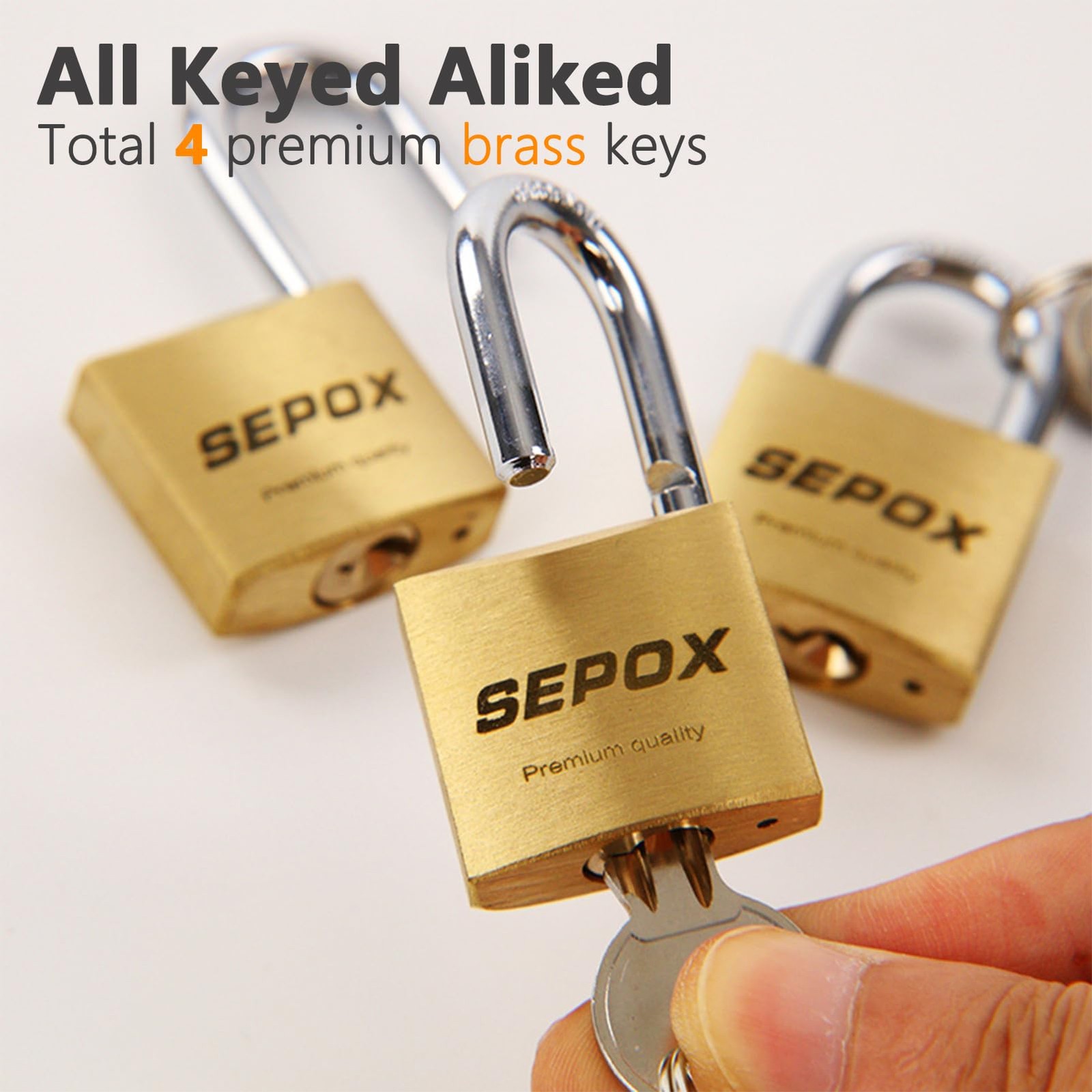2Pack Premium Solid Brass Padlock Keyed Alike, 19/16″ 40mm Heavy Duty Weather…