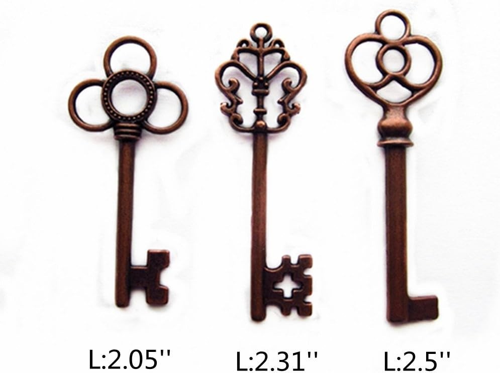 Large Antique Bronze Skeleton Keys Set – 30 Decorative Keys for Themed Events