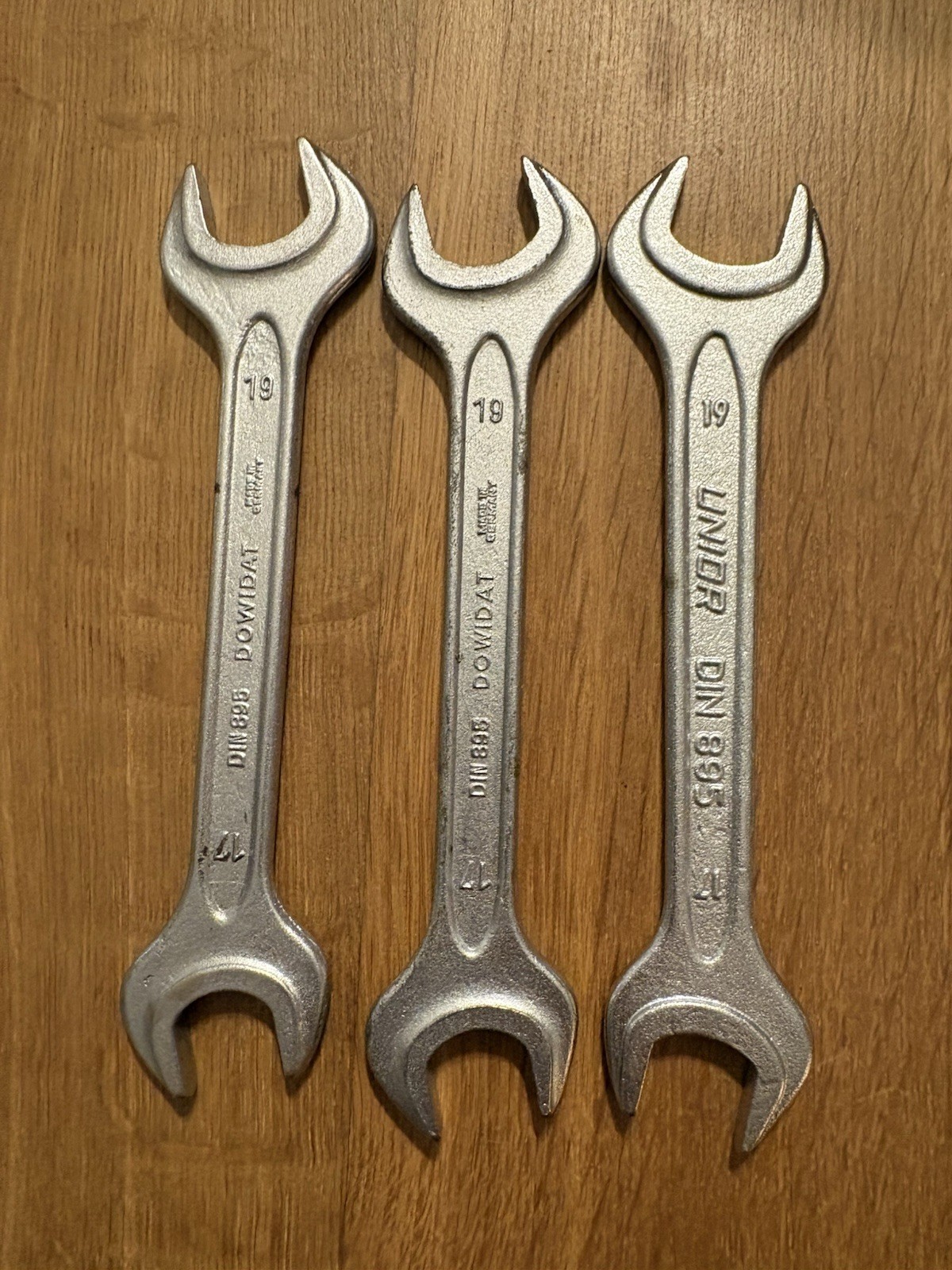 Three Mercedes-Benz DIN 895 Germany Open End Wrenches. Vintage