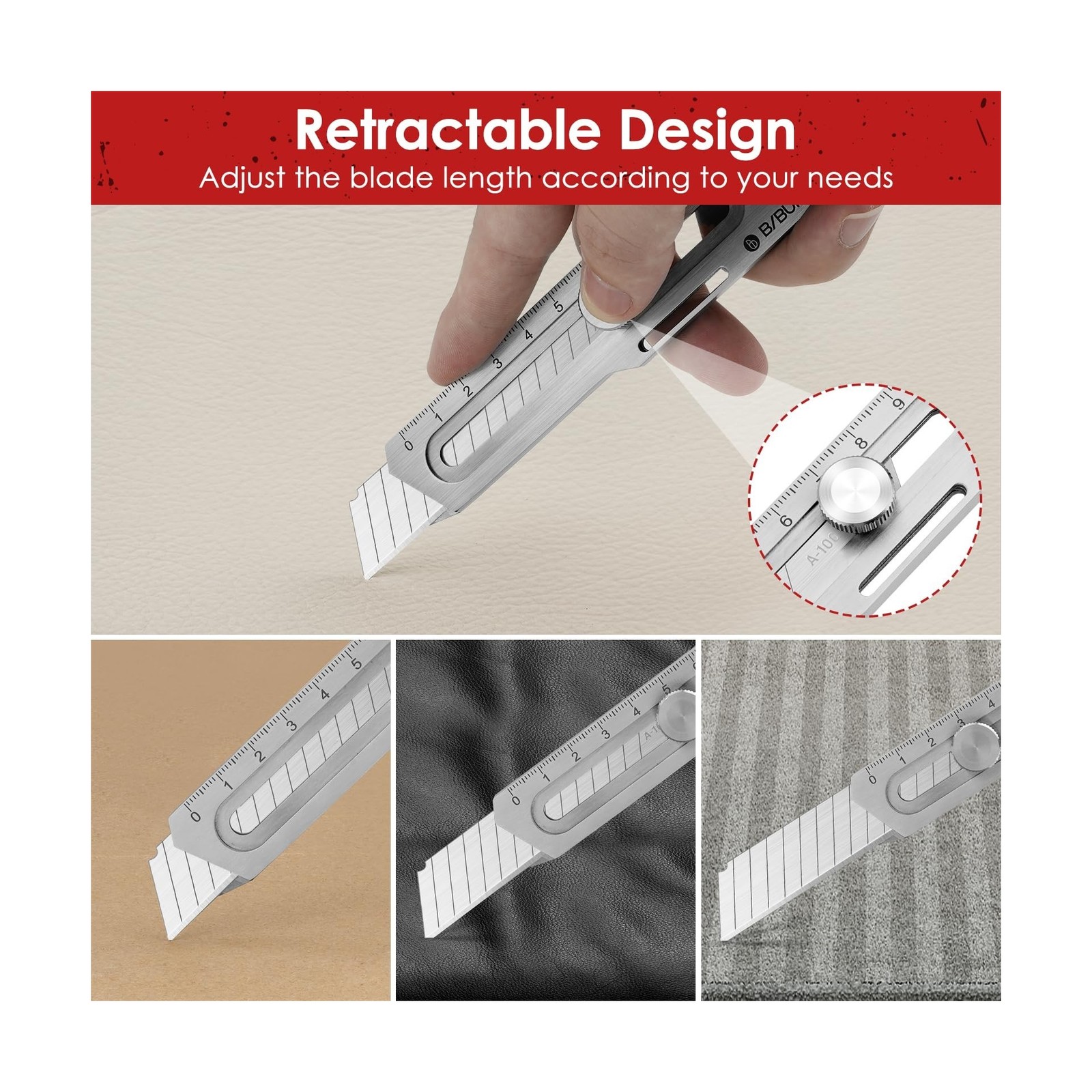 BIBURY 2 Pack Mutipurpose Utility Knife, Heave Duty Full Stainl… USA Fast Ship