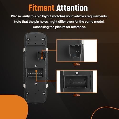 3+9 Pins Master Power Window Switch Fit for 2013-2015 Ram 1500 2500 3500 4500