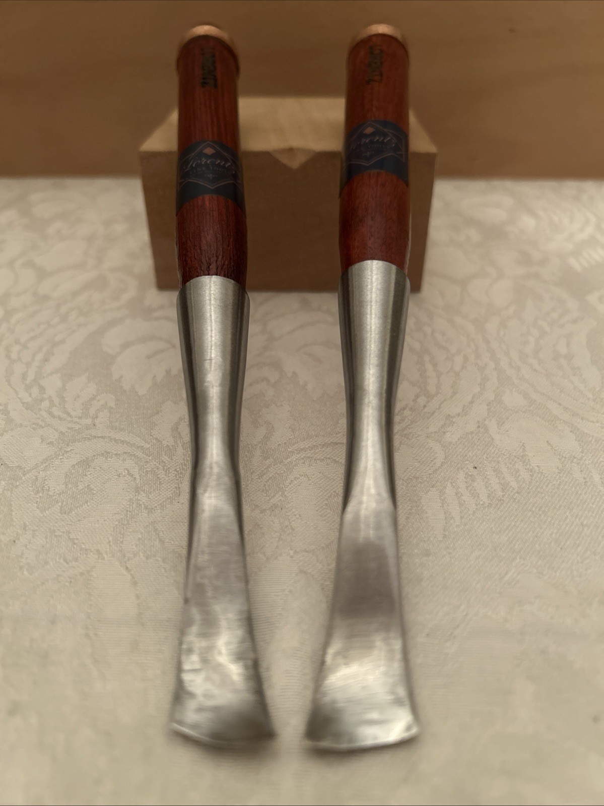 Custom Forged German / Swiss Style Skew Spoon Set Gouge # 7a / 18r , 7a / 16l