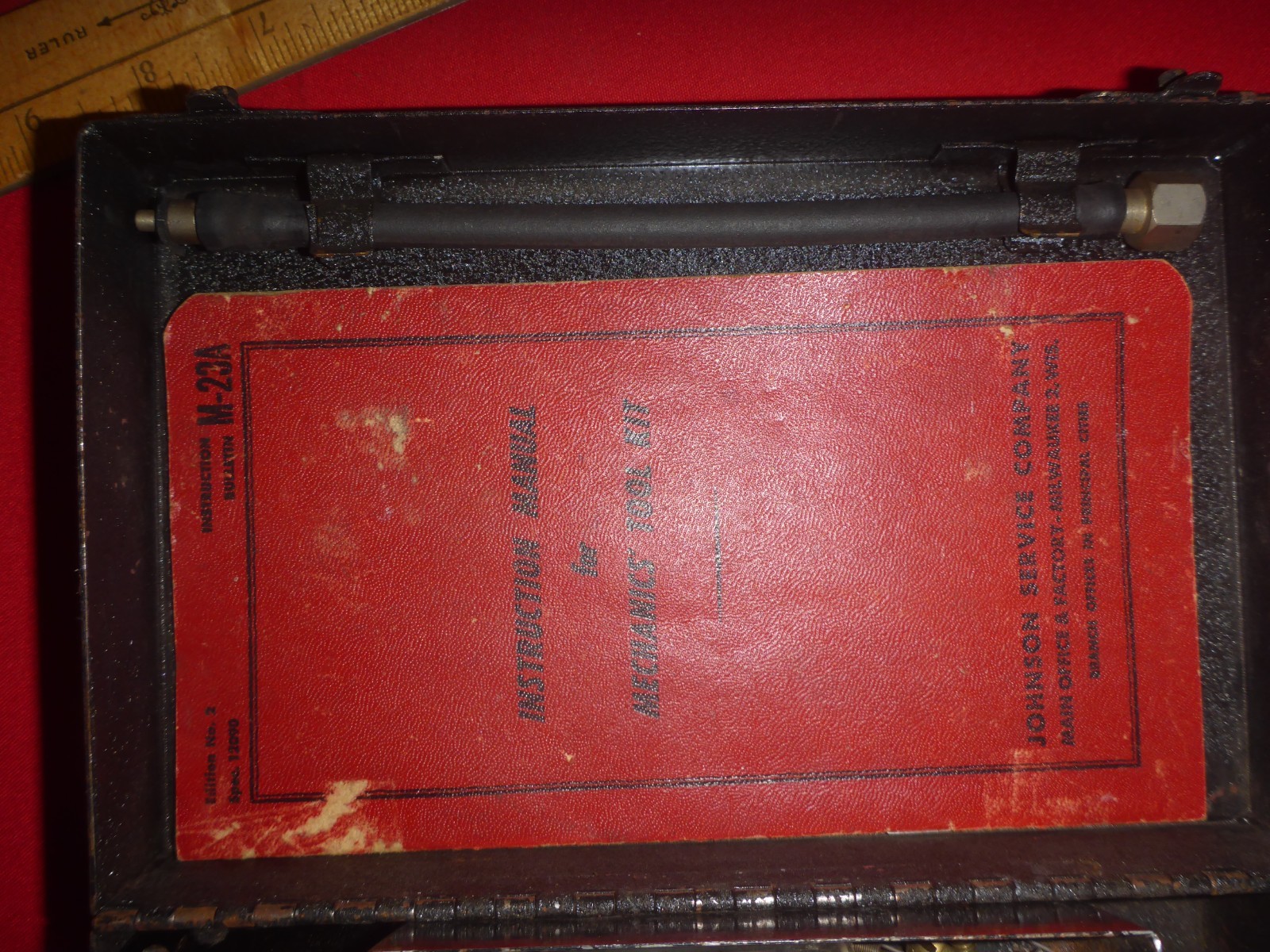 Vintage Metal Mechanics Tool Kit Set Johnson Service Company Industrial Building
