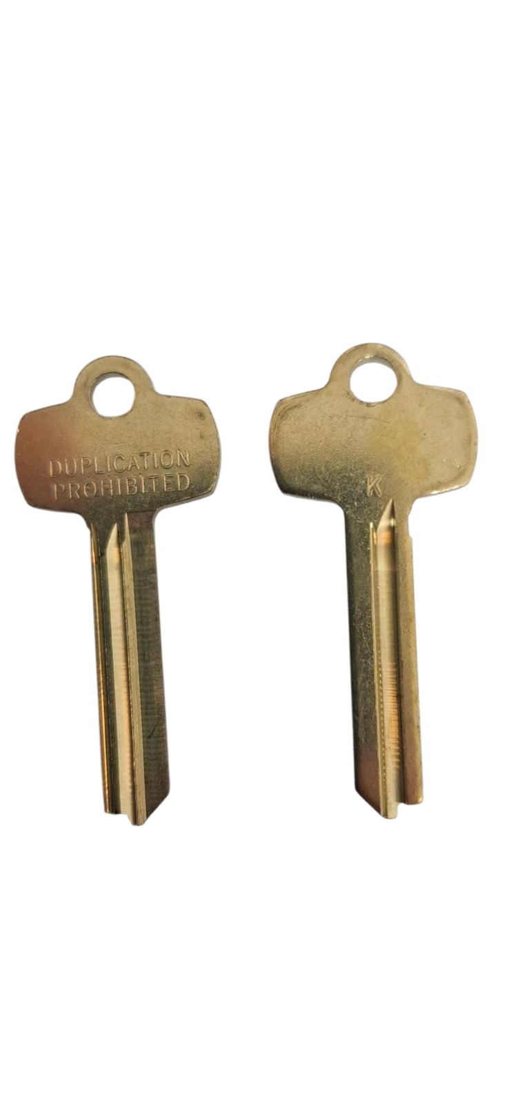 1 x Best K keyway blank for interchangeable cores, brass key