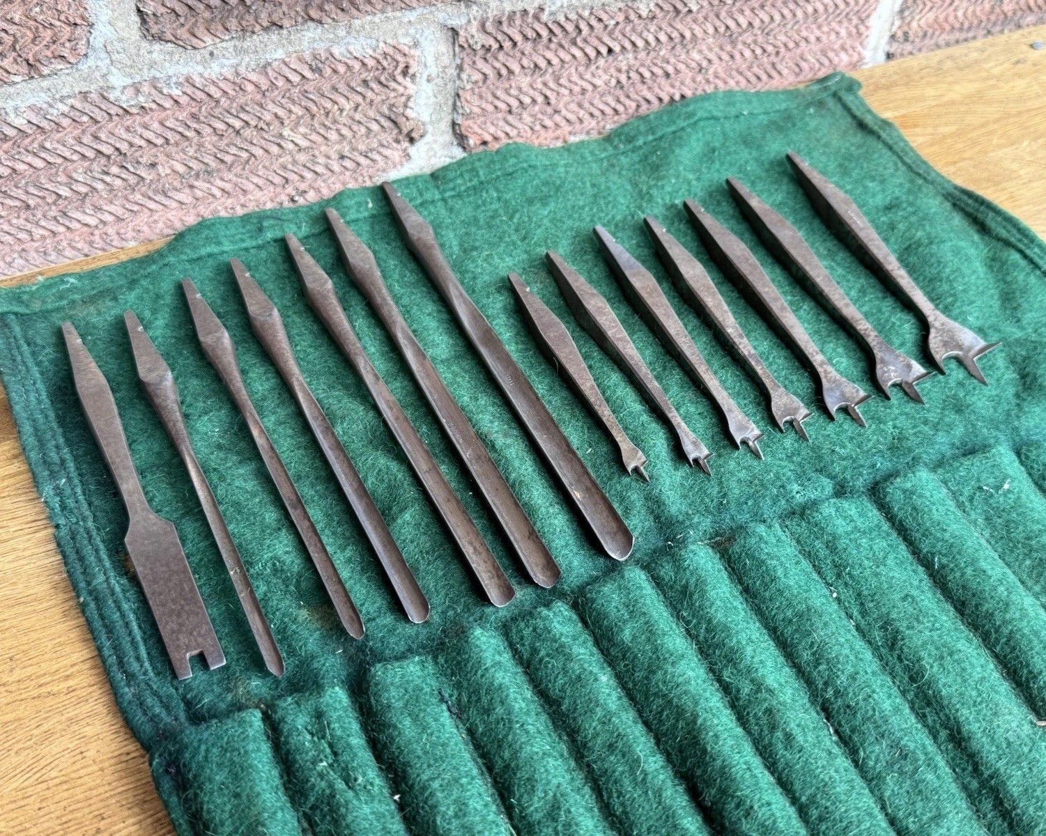 14 Vintage Center Point & Gouge Brace Drill Auger Bits Batwing Old Tool