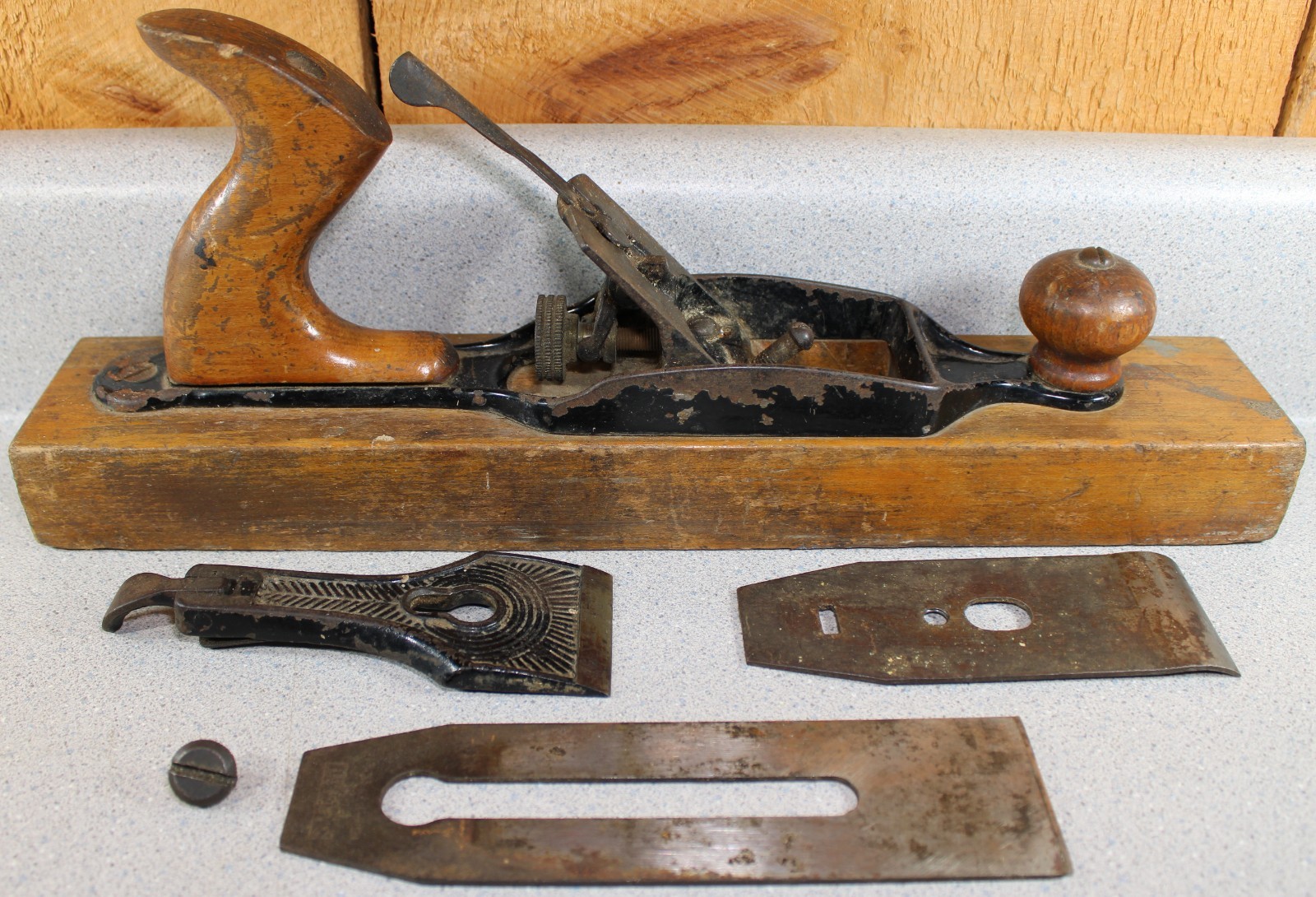 Antique Sargent & Co No. 3415 VBM Cast Iron Top Wood Bottom Jack Plane w/Blade