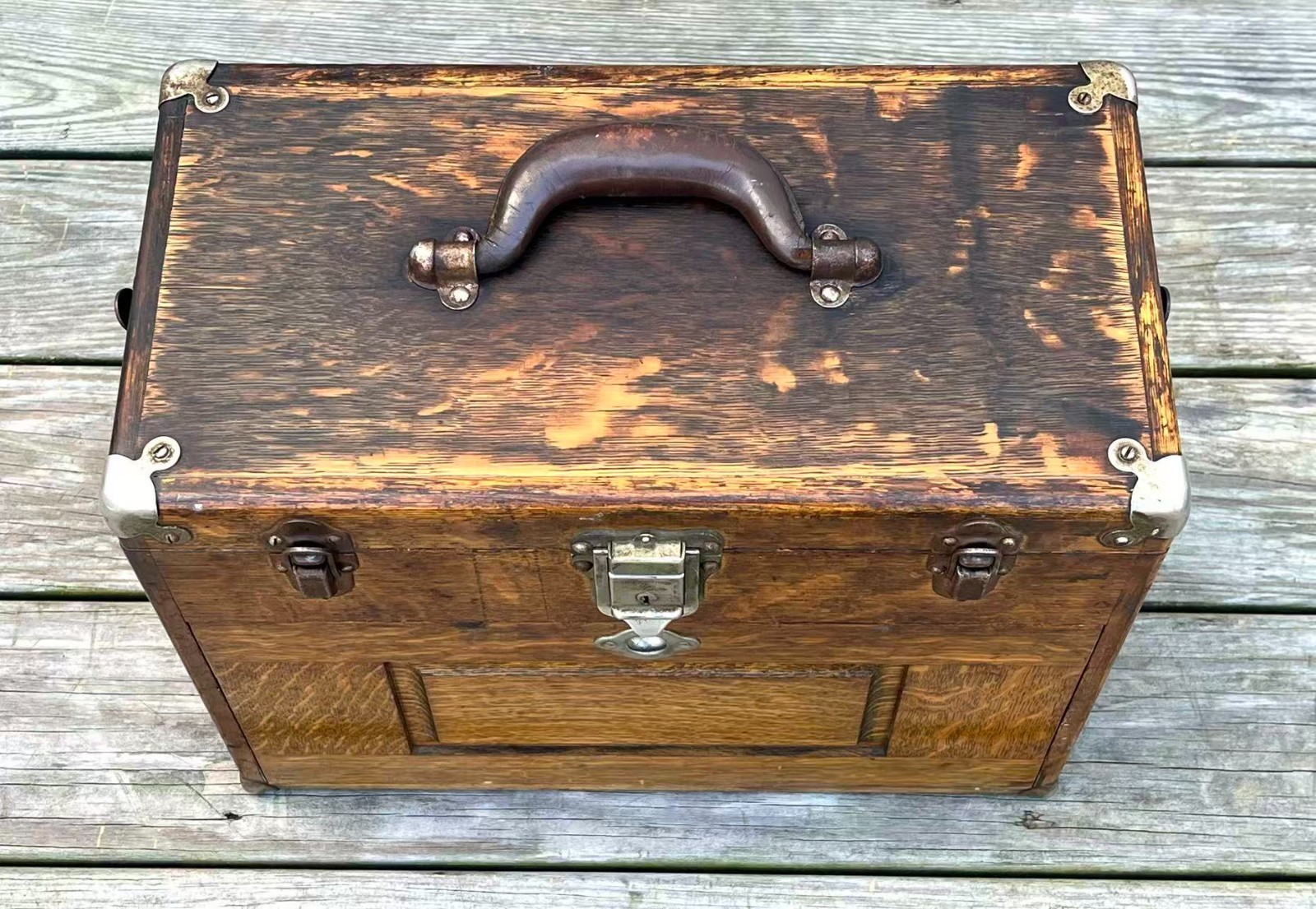 Vintage H. Gerstner & Son 7 Drawers Oak Wood Machinist Tool Chest Box Model 041