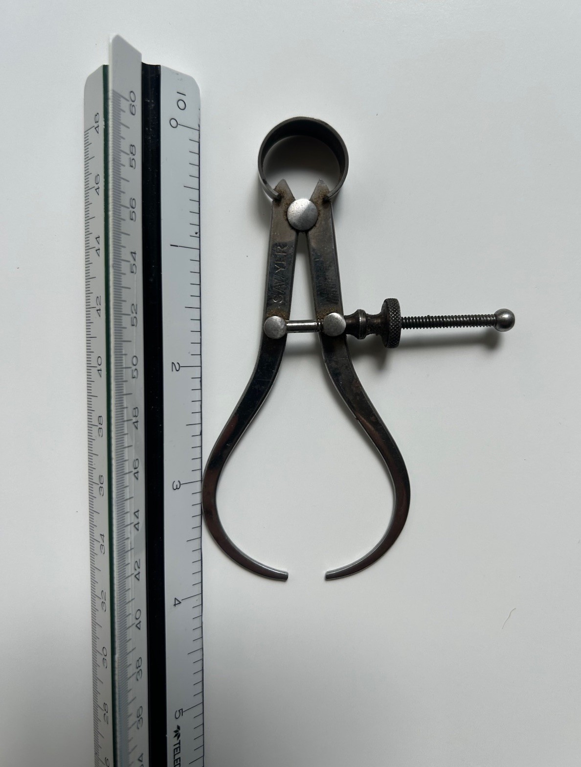 Vintage Sawyer 3” Outside Caliper With Flat Legs small 3 inch outside caliper