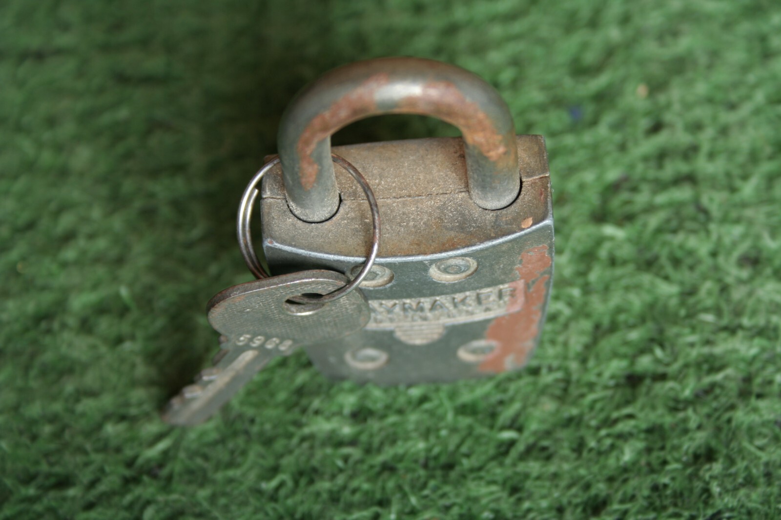 Vintage SLAYMAKER Rustless Padlock Lock w/Key