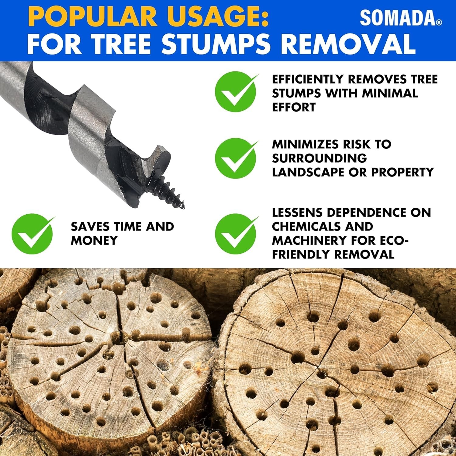 1/2-Inch x 10-Inch Auger Drill Bit for Wood, Quick Change Hex Shank 3/8-Inch …
