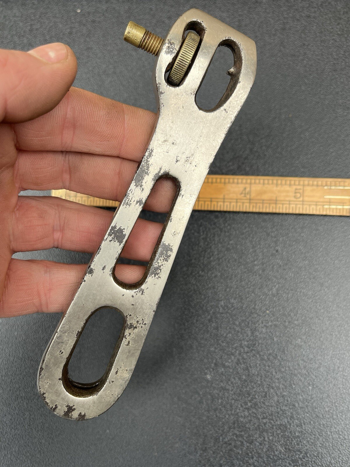 Antique Nickel Plated Pad Saw With Brass Screw Keyhole Saw Vintage Tools