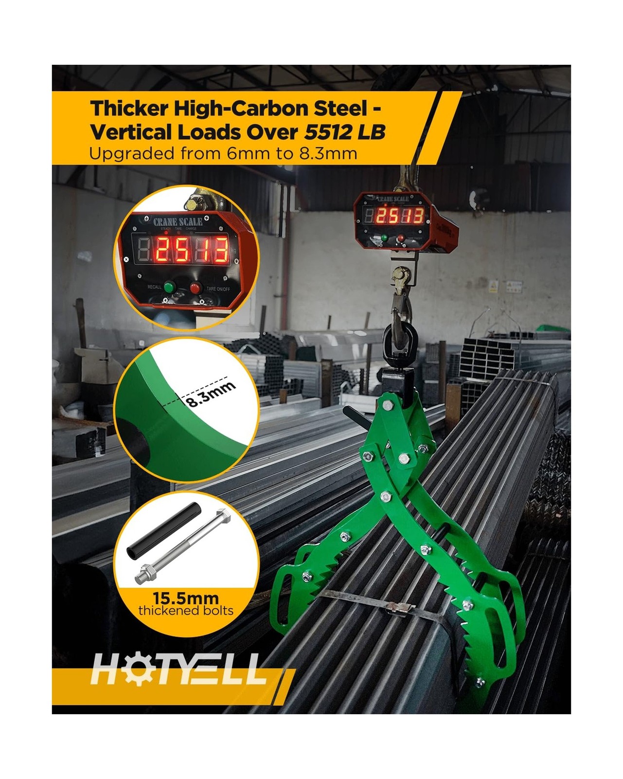 Log Lifting Tongs, Log Grapple Hook with Handle, Upgraded Timber Claw Hooks a…