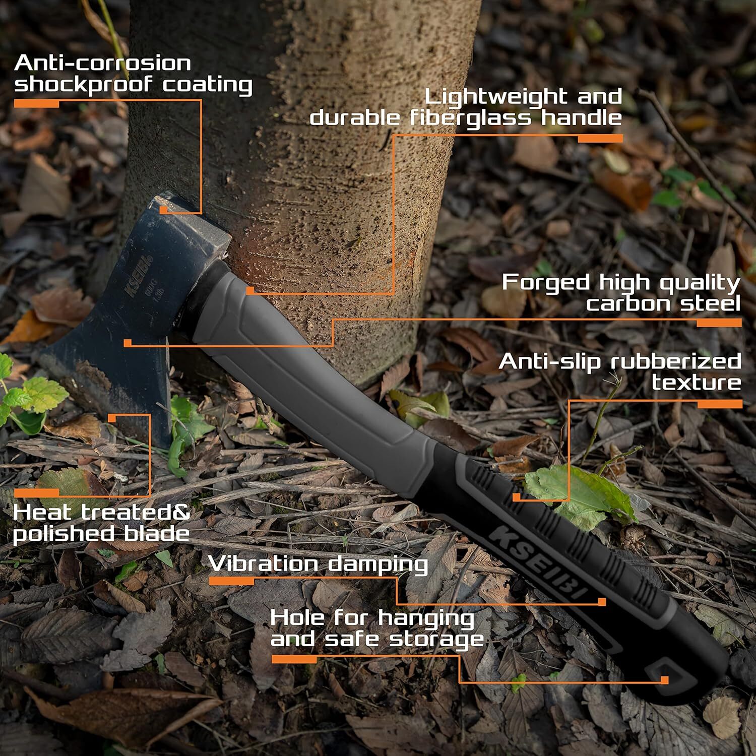 Wood Axe, 274151 Small Outdoor Camp Hatchet 14 Inch for Splitting and Kindling W