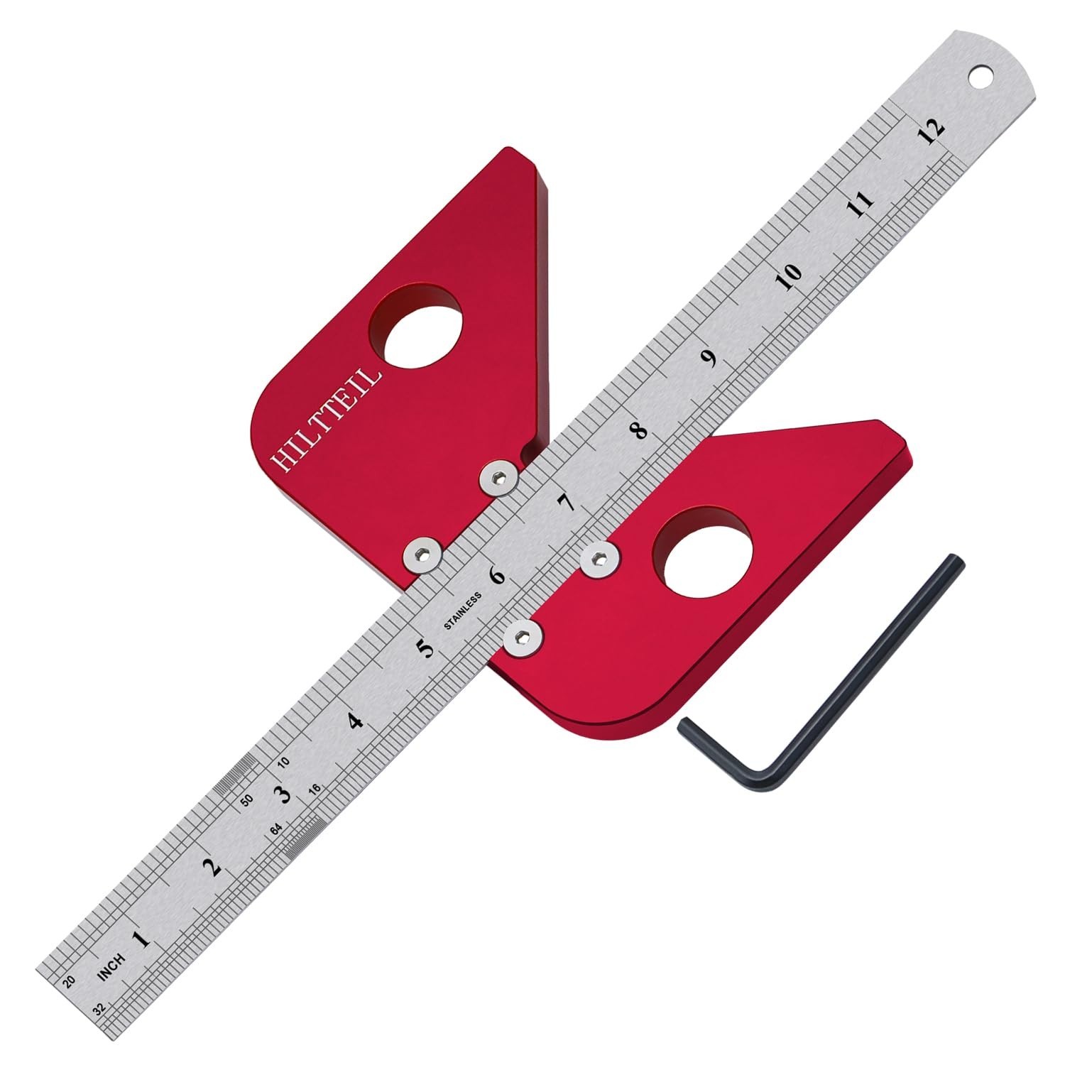 Aluminum Alloy Circle Center Finder, Center Scribe 45/90 Degree Right Angle L…